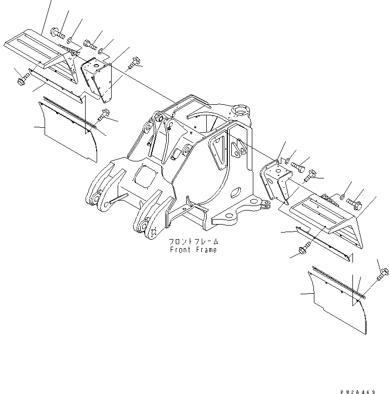 Komatsu parts book diagram for WD500-3 S/N 50001-UP: FRONT FENDER