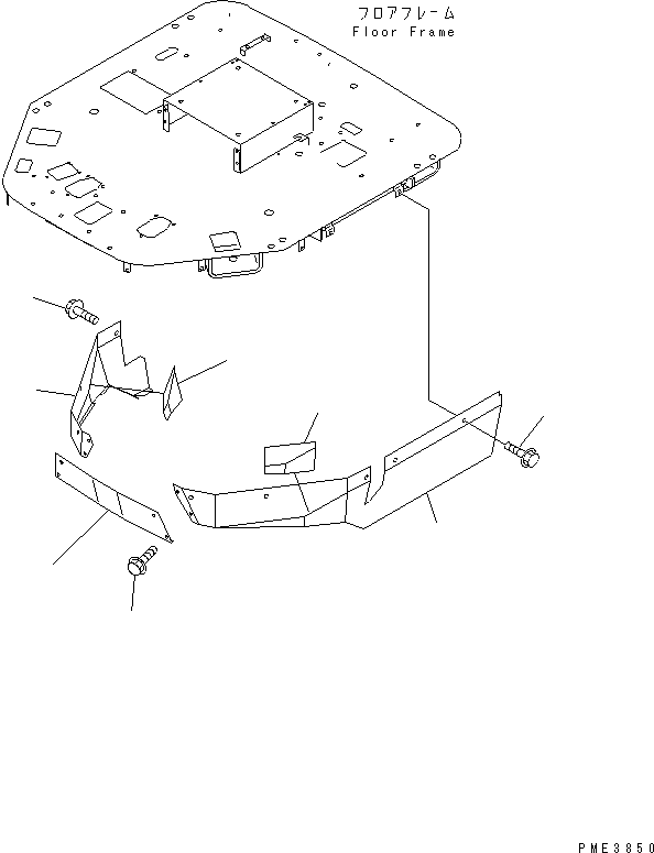 Komatsu parts book diagram for WD500-3 S/N 50001-UP: COVER (FOR FLOOR FRAME)