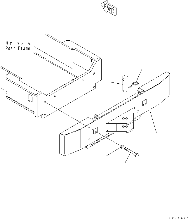 Komatsu parts book diagram for WD500-3 S/N 50001-UP: REAR BUMPER