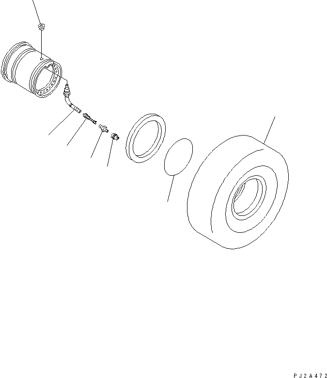 Komatsu parts book diagram for WD500-3 S/N 50001-UP: TIRE (29.5-25-22PR-L3)