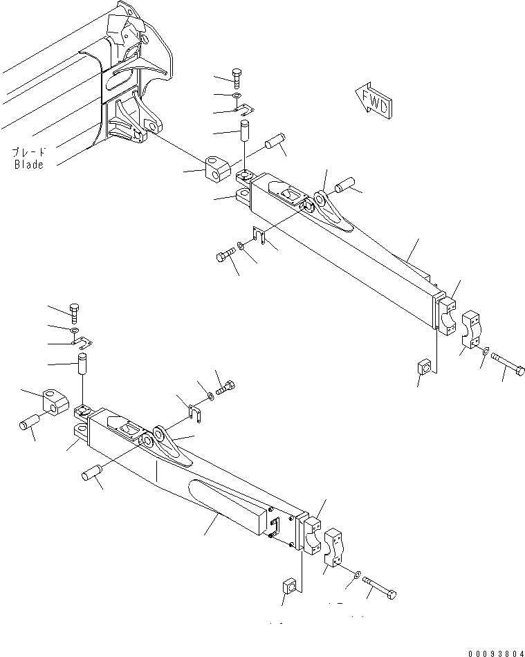 Komatsu parts book diagram for WD500-3 S/N 50001-UP: DOZER AND LINKAGE (SIDE FRAME)
