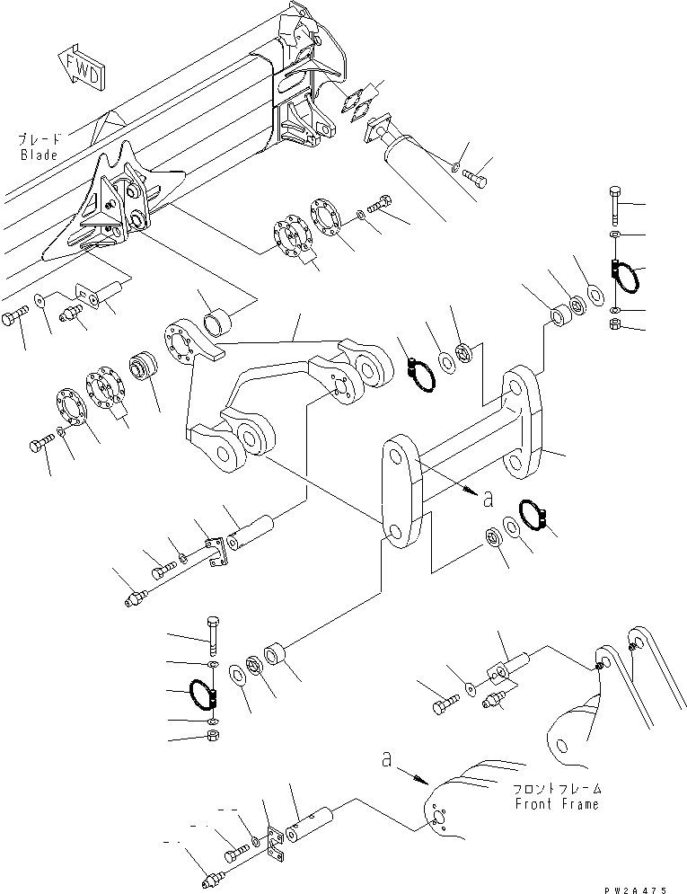 Komatsu parts book diagram for WD500-3 S/N 50001-UP: DOZER AND LINKAGE (CENTER SUPPORT)