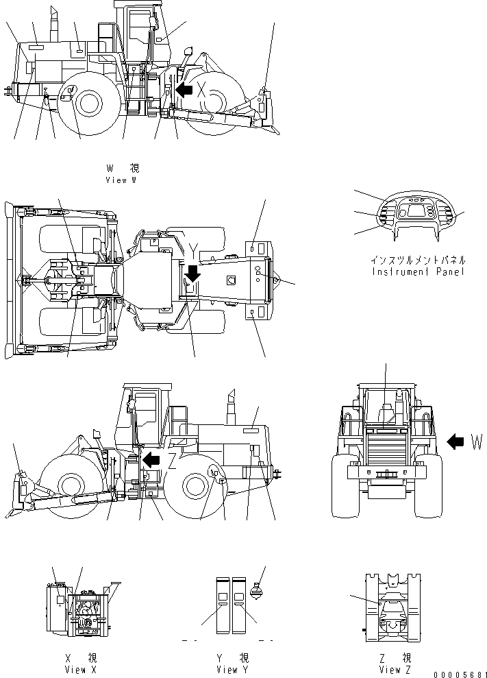 Komatsu parts book diagram for WD500-3 S/N 50001-UP: MARKS AND PLATES (RUSSIAN)(#50011-)