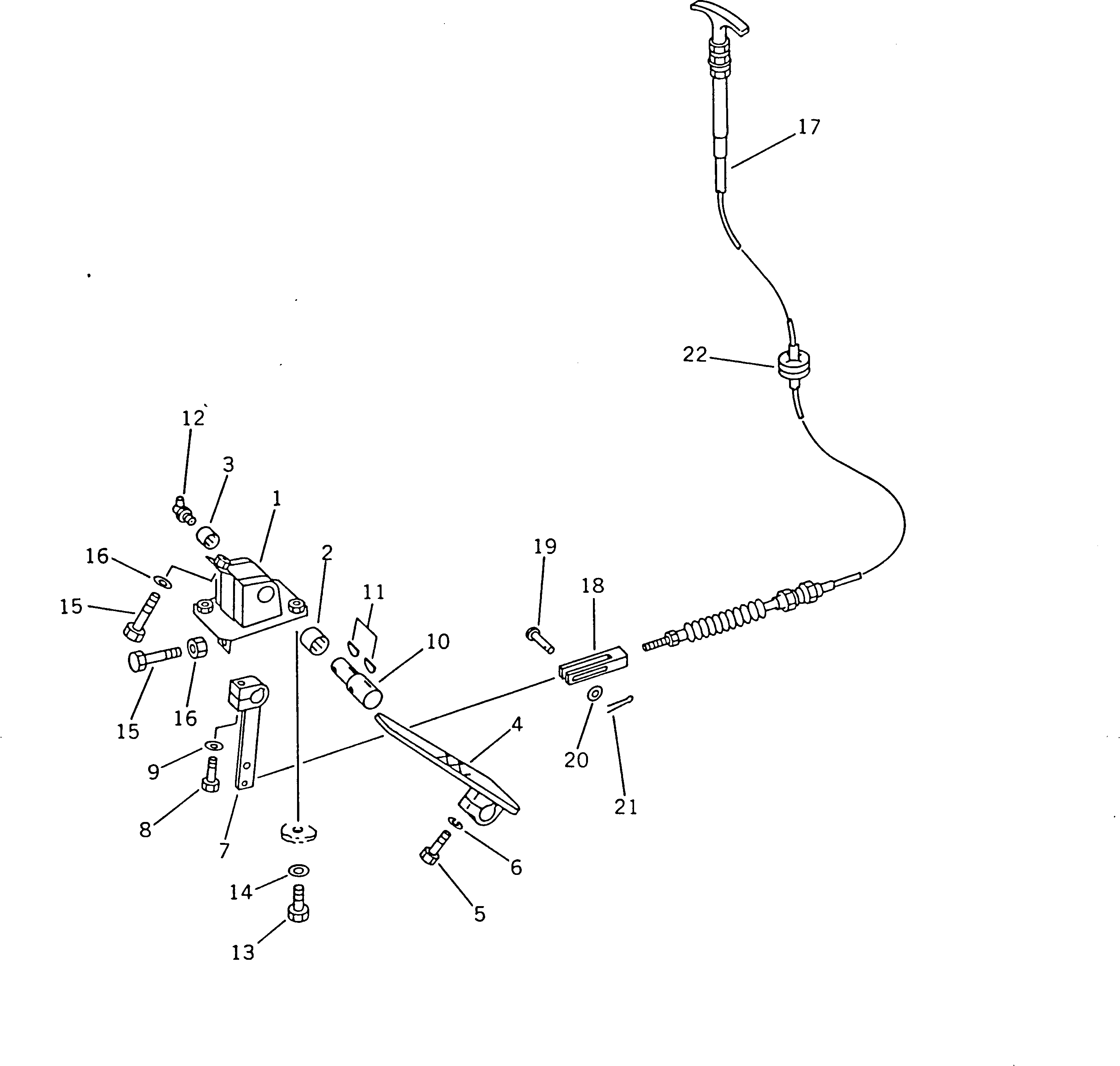 Wheel Dozers Komatsu / WD600-1H S/N 10001-UP (-50cent. Spec.)(wd600-0c) / ACCELATOR PEDAL AND HANDLE(030030 : 1101)
