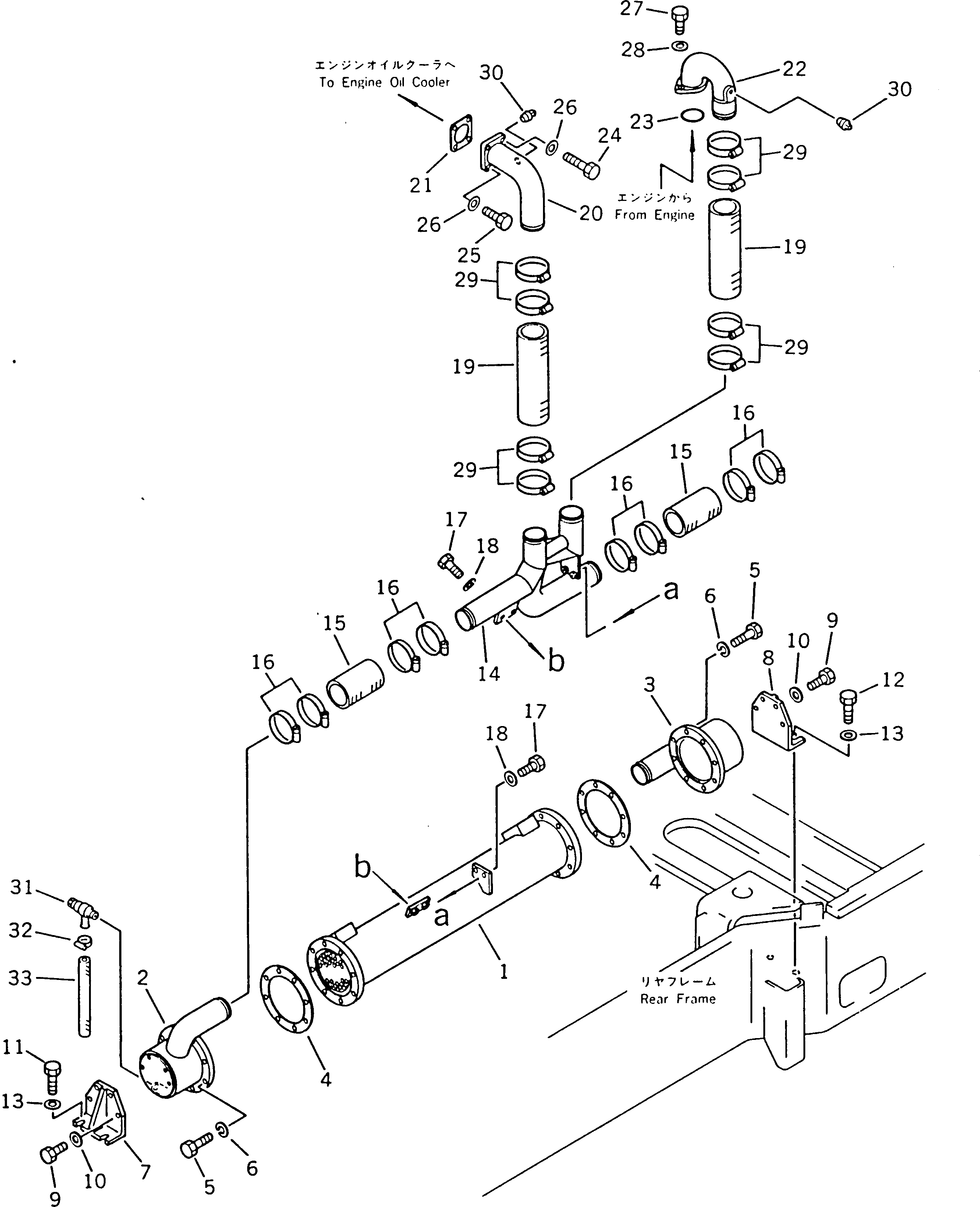 Wheel Dozers Komatsu / WD600-1H S/N 10001-UP (-50cent. Spec.)(wd600-0c) / OIL COOLER AND WATER PIPING(030080 : 1261)