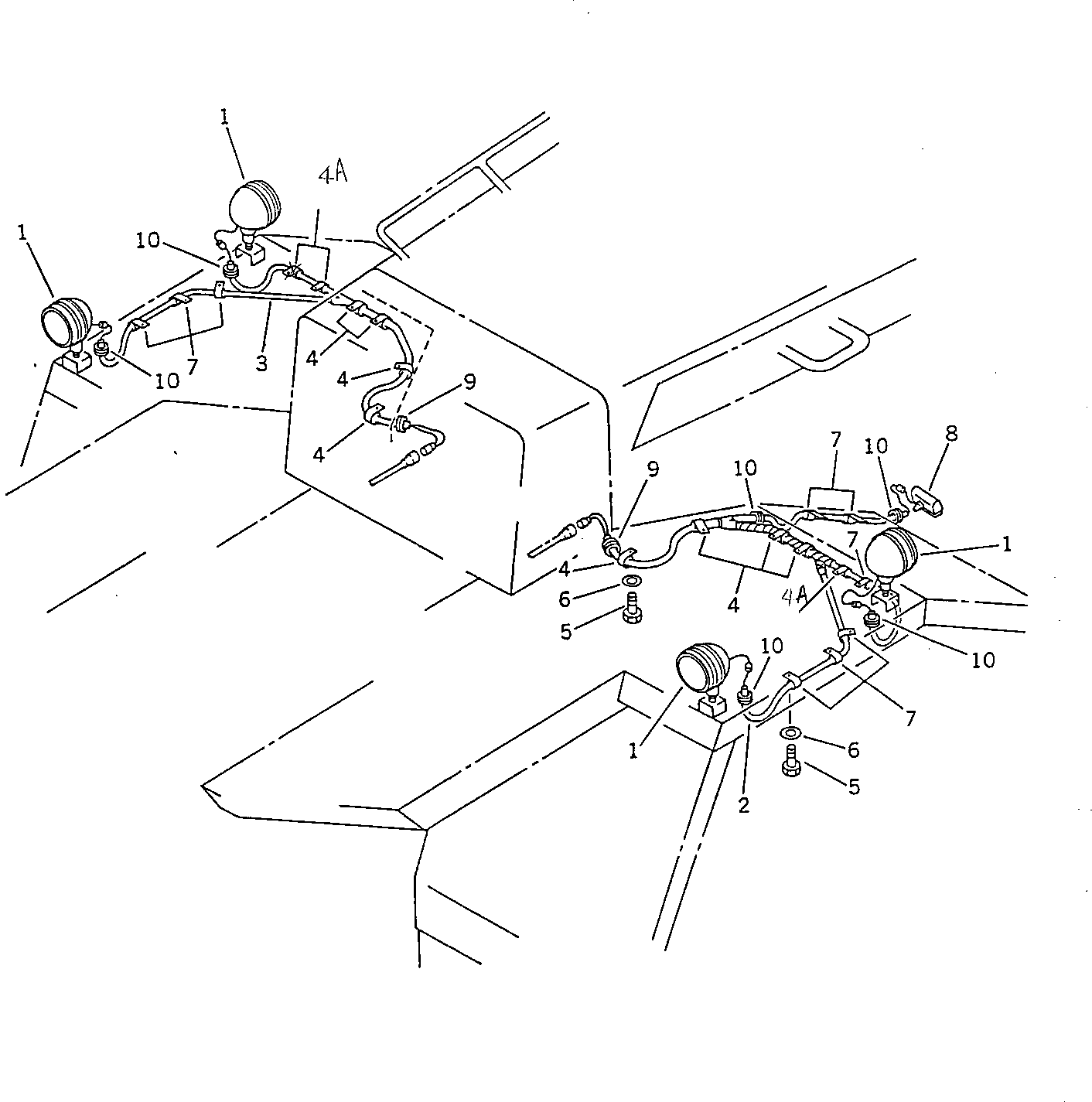 Wheel Dozers Komatsu / WD600-1H S/N 10001-UP (-50cent. Spec.)(wd600-0c) / ELECTRICAL SYSTEM (WORK LAMP)(030240 : 1508)