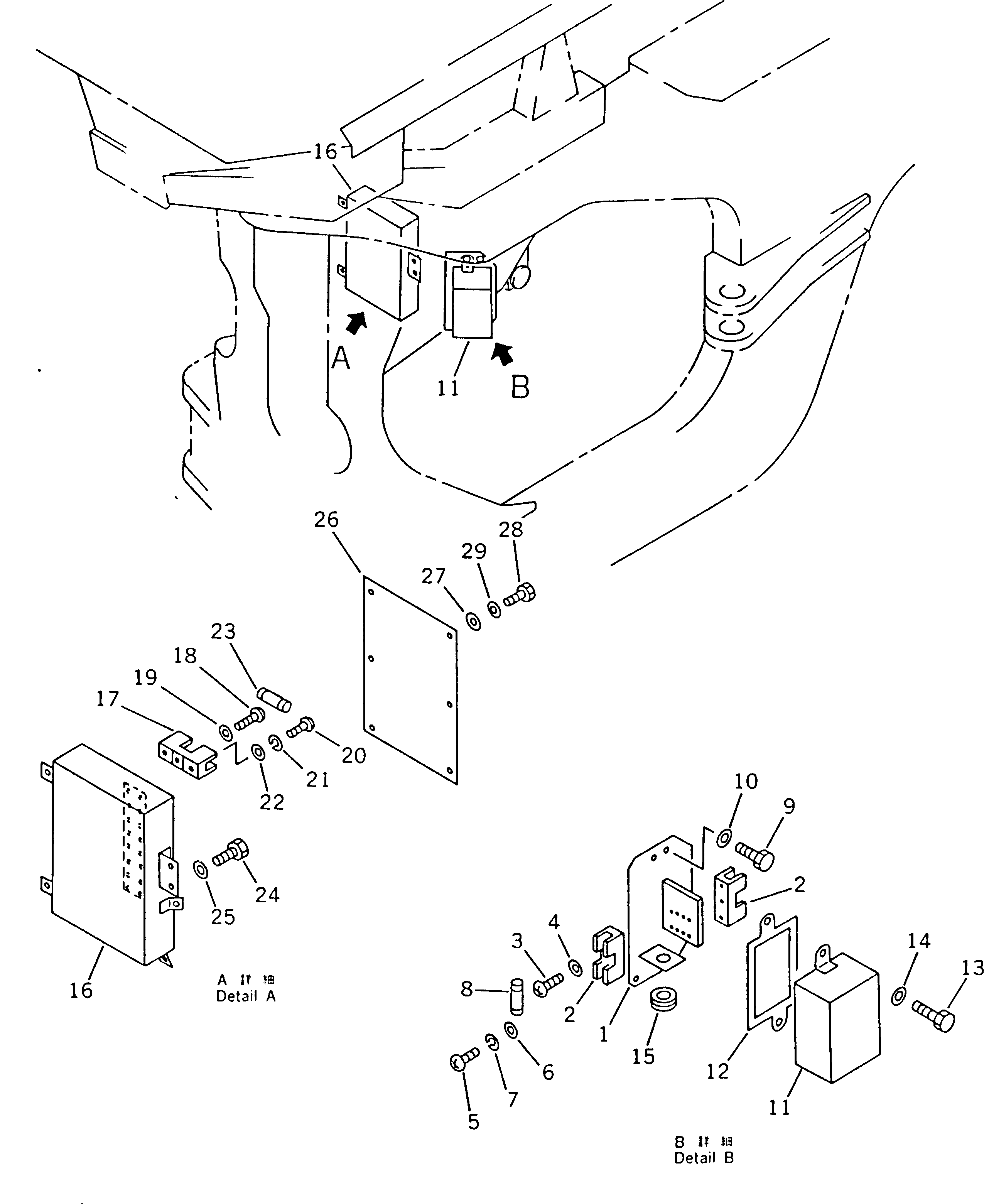 Wheel Dozers Komatsu / WD600-1H S/N 10001-UP (-50cent. Spec.)(wd600-0c) / OIL HEATER (2/6)(030270 : 1512)