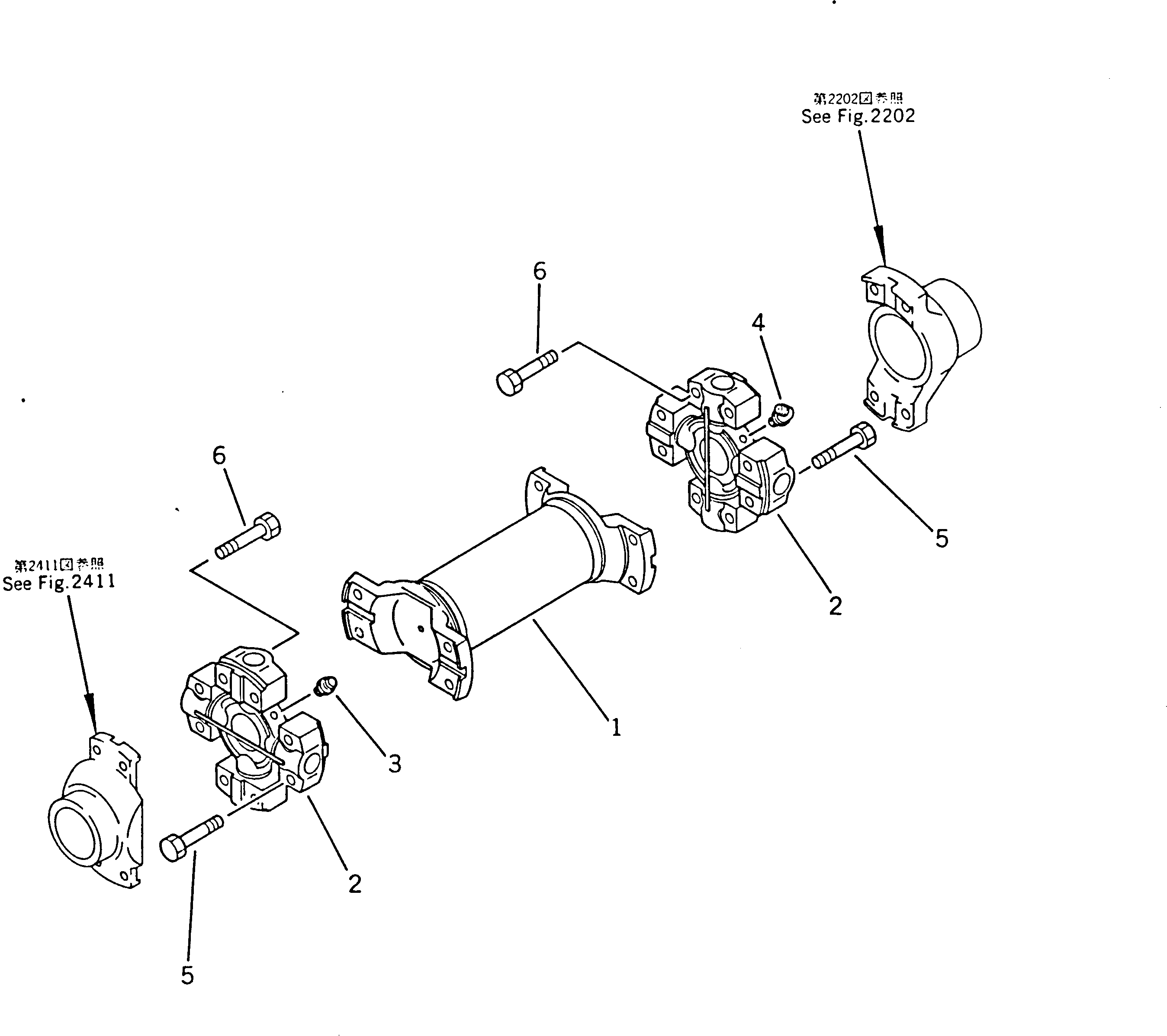 Wheel Dozers Komatsu / WD600-1H S/N 10001-UP (-50cent. Spec.)(wd600-0c) / UNIVERSAL JOINT(060010 : 2001)