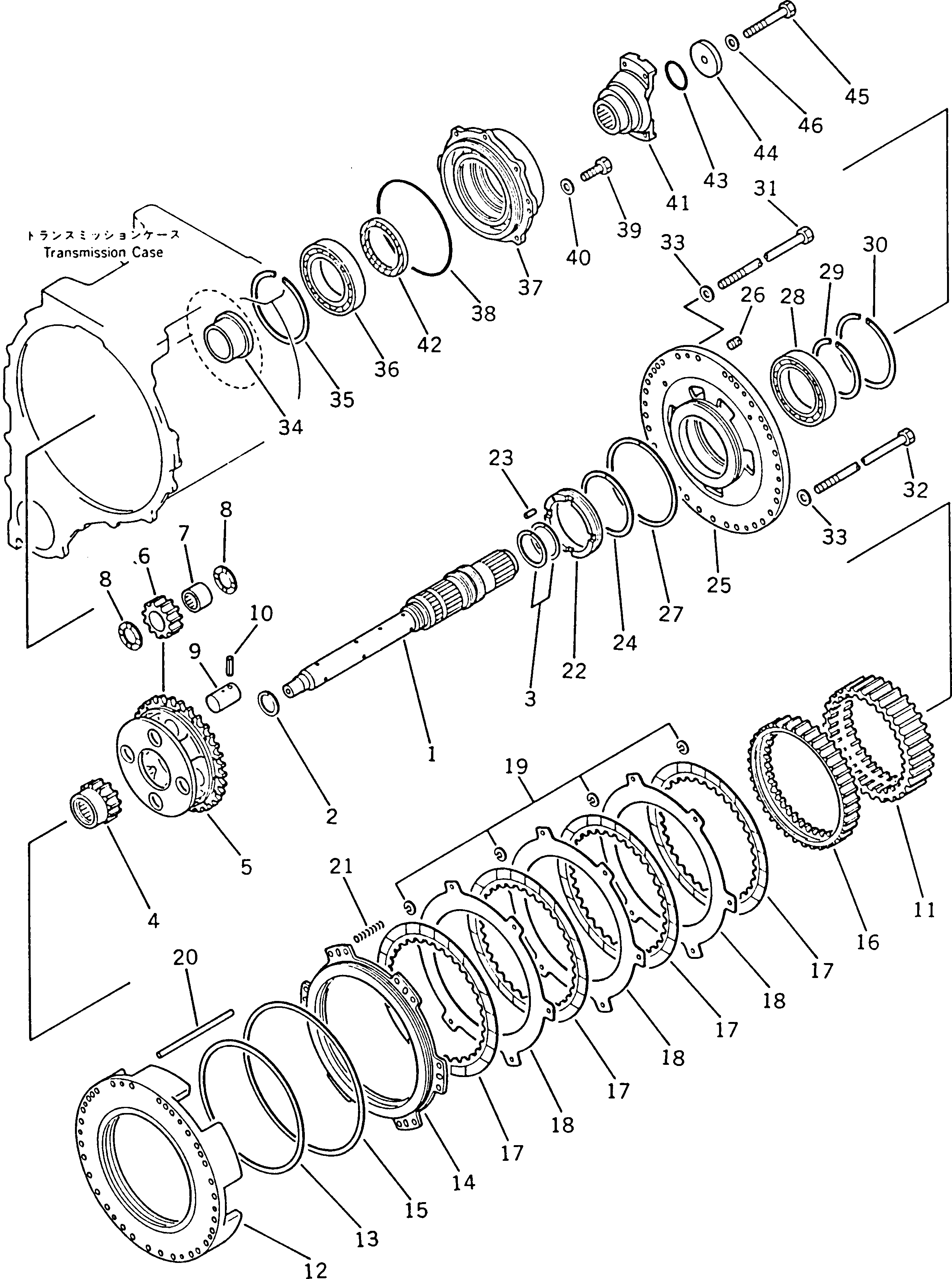 Wheel Dozers Komatsu / WD600-1H S/N 10001-UP (-50cent. Spec.)(wd600-0c) / REVERSE CLUTCH(060080 : 2411)