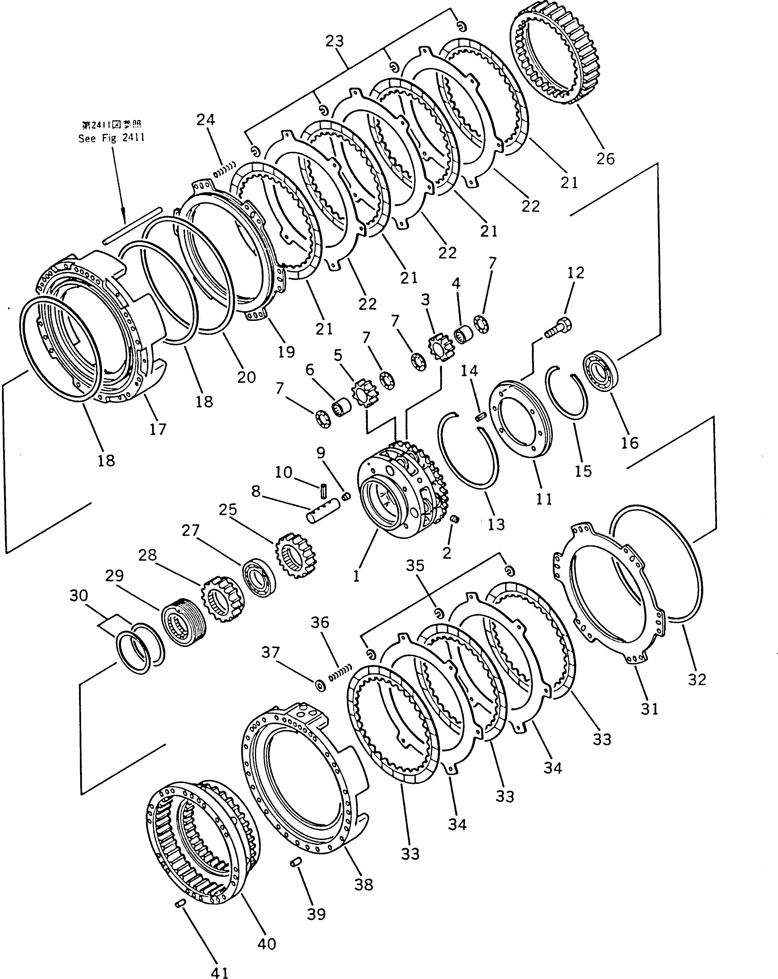 Wheel Dozers Komatsu / WD600-1H S/N 10001-UP (-50cent. Spec.)(wd600-0c) / FORWARD AND 4TH CLUTCH(060090 : 2412)
