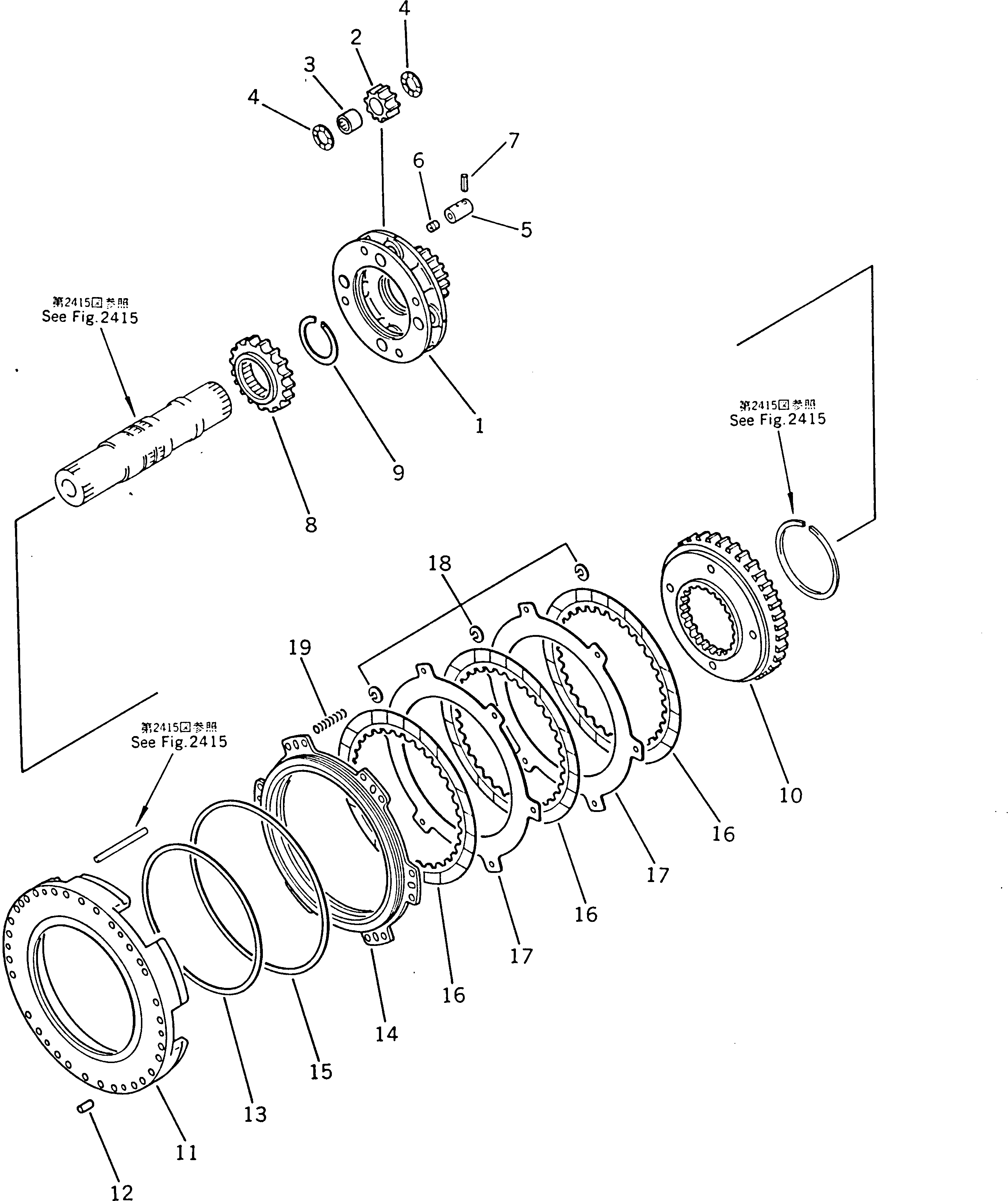Wheel Dozers Komatsu / WD600-1H S/N 10001-UP (-50cent. Spec.)(wd600-0c) / 3RD CLUTCH(060110 : 2414)