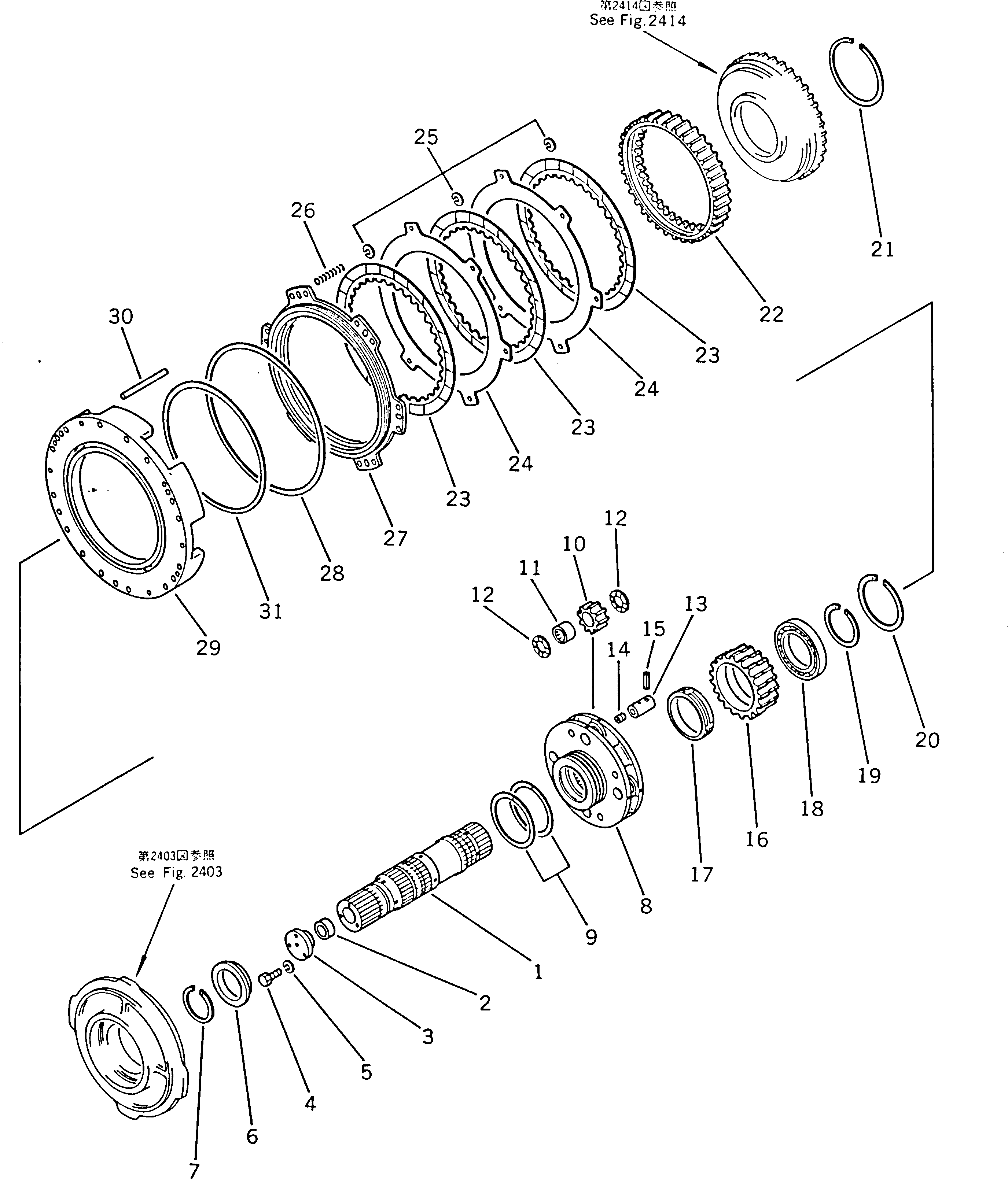 Wheel Dozers Komatsu / WD600-1H S/N 10001-UP (-50cent. Spec.)(wd600-0c) / 1ST CLUTCH(060120 : 2415)
