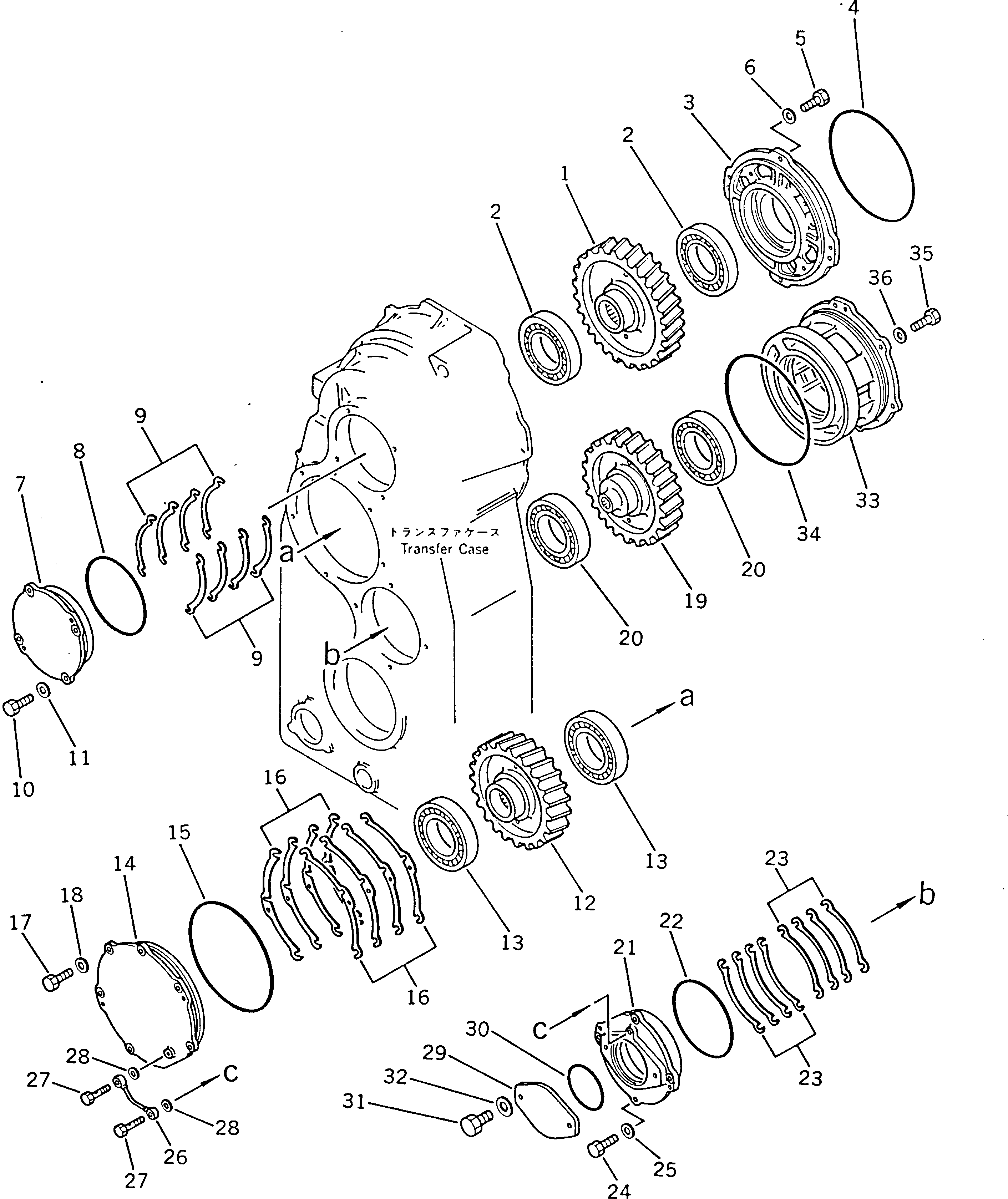 Wheel Dozers Komatsu / WD600-1H S/N 10001-UP (-50cent. Spec.)(wd600-0c) / TRANSFER OUTPUT SHAFT(060140 : 2417)