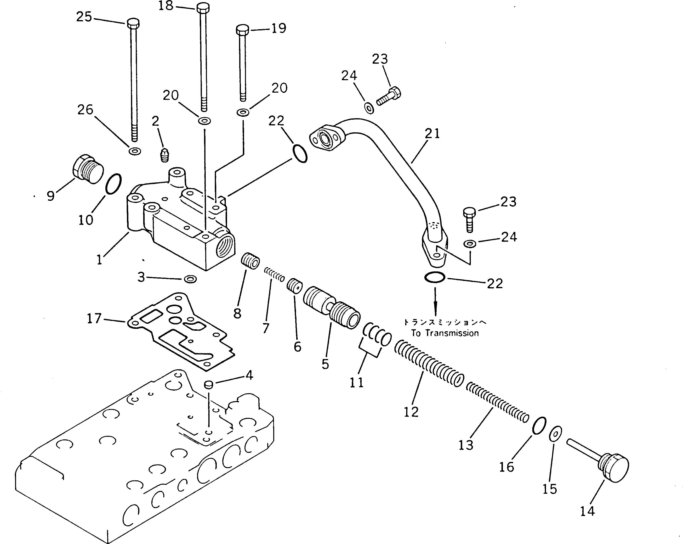 Wheel Dozers Komatsu / WD600-1H S/N 10001-UP (-50cent. Spec.)(wd600-0c) / TRANSMISSION CONTROL VALVE (3/4)(060170 : 2423)