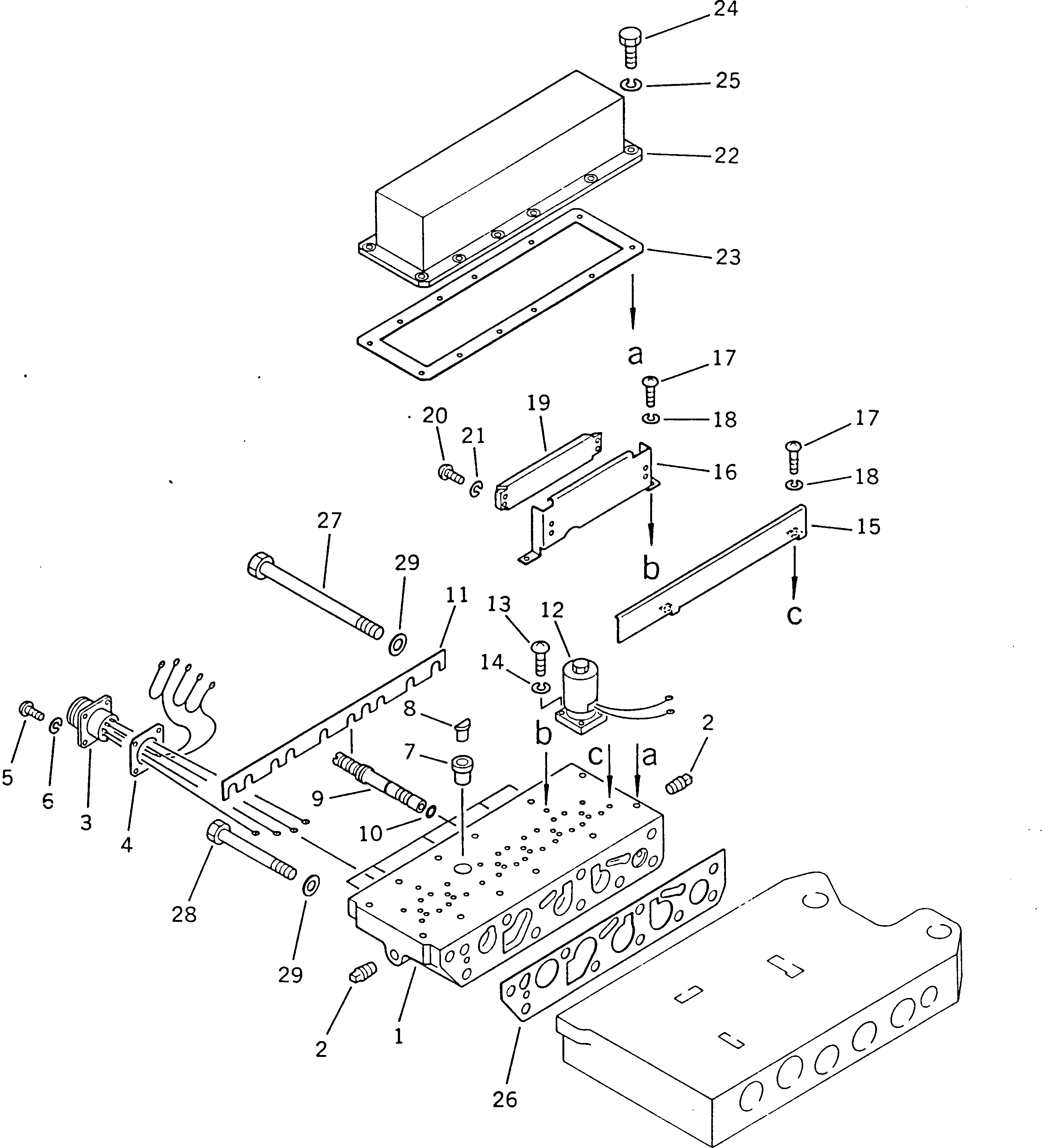 Wheel Dozers Komatsu / WD600-1H S/N 10001-UP (-50cent. Spec.)(wd600-0c) / TRANSMISSION CONTROL VALVE (4/4)(060180 : 2424)