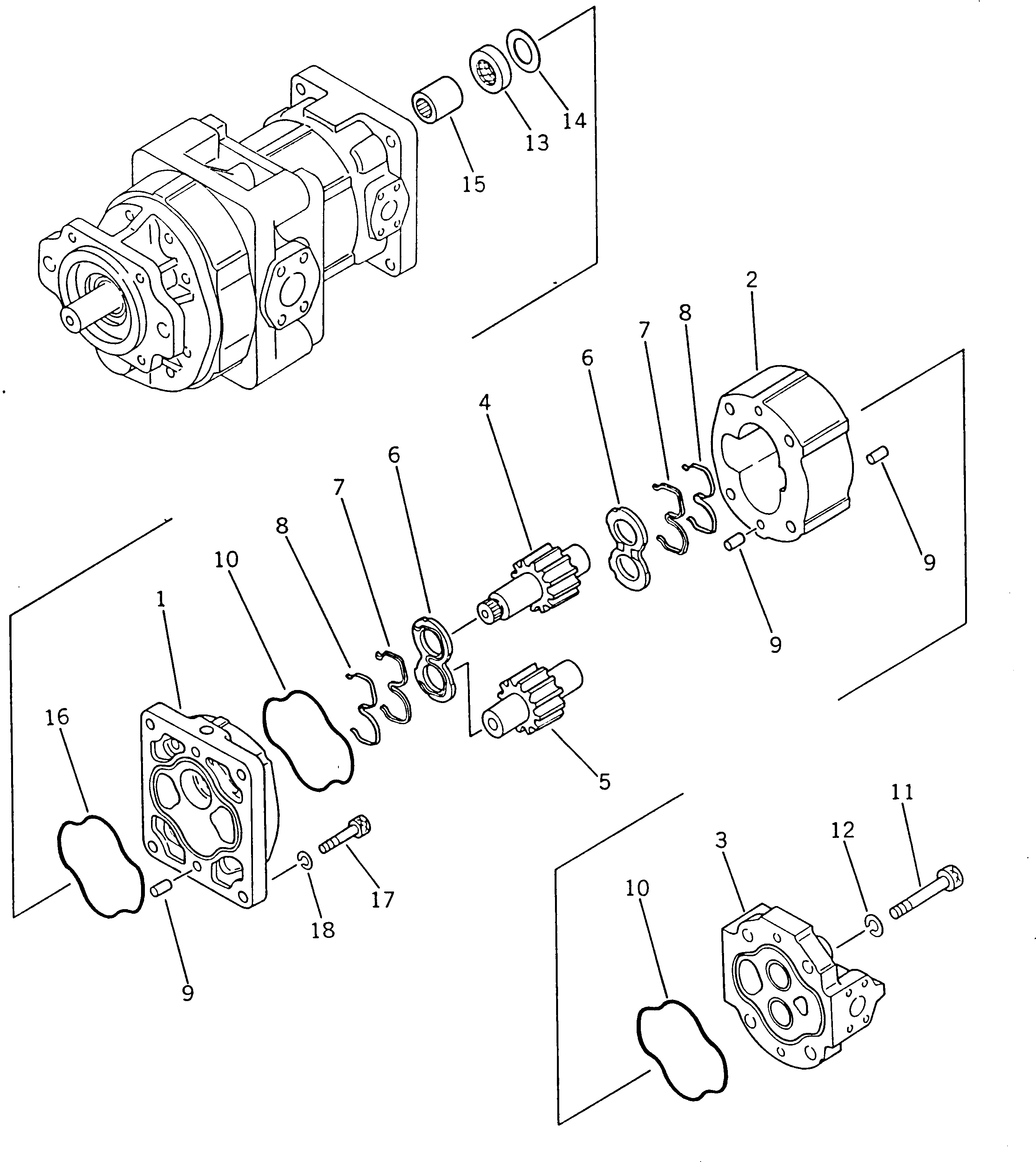 Wheel Dozers Komatsu / WD600-1H S/N 10001-UP (-50cent. Spec.)(wd600-0c) / HYDRAULIC PUMP (3/3)(060210 : 2513)