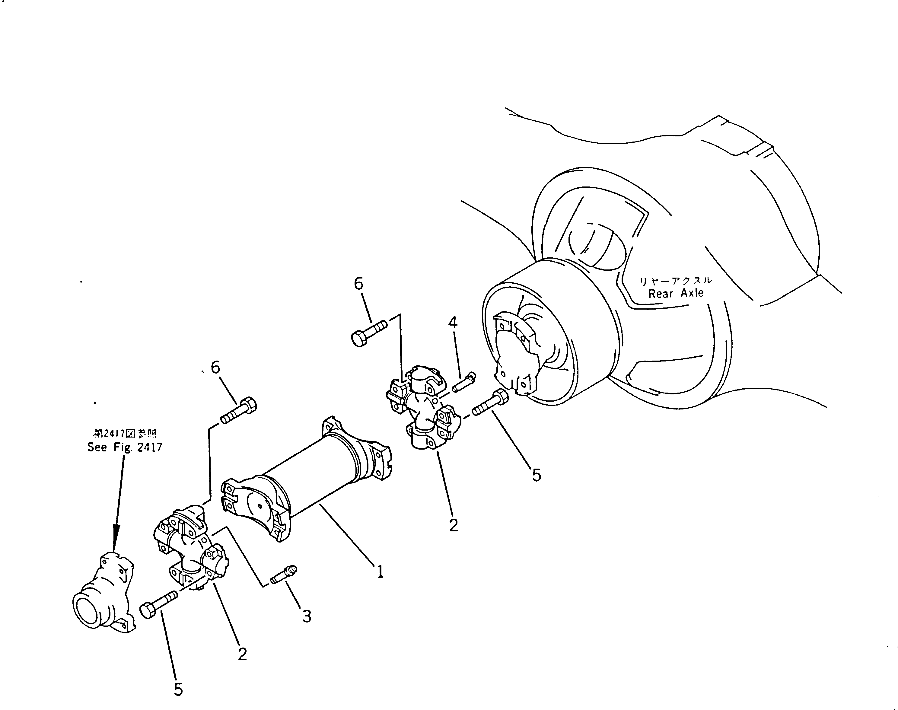 Wheel Dozers Komatsu / WD600-1H S/N 10001-UP (-50cent. Spec.)(wd600-0c) / DRIVE SHAFT (REAR)(090030 : 3005)
