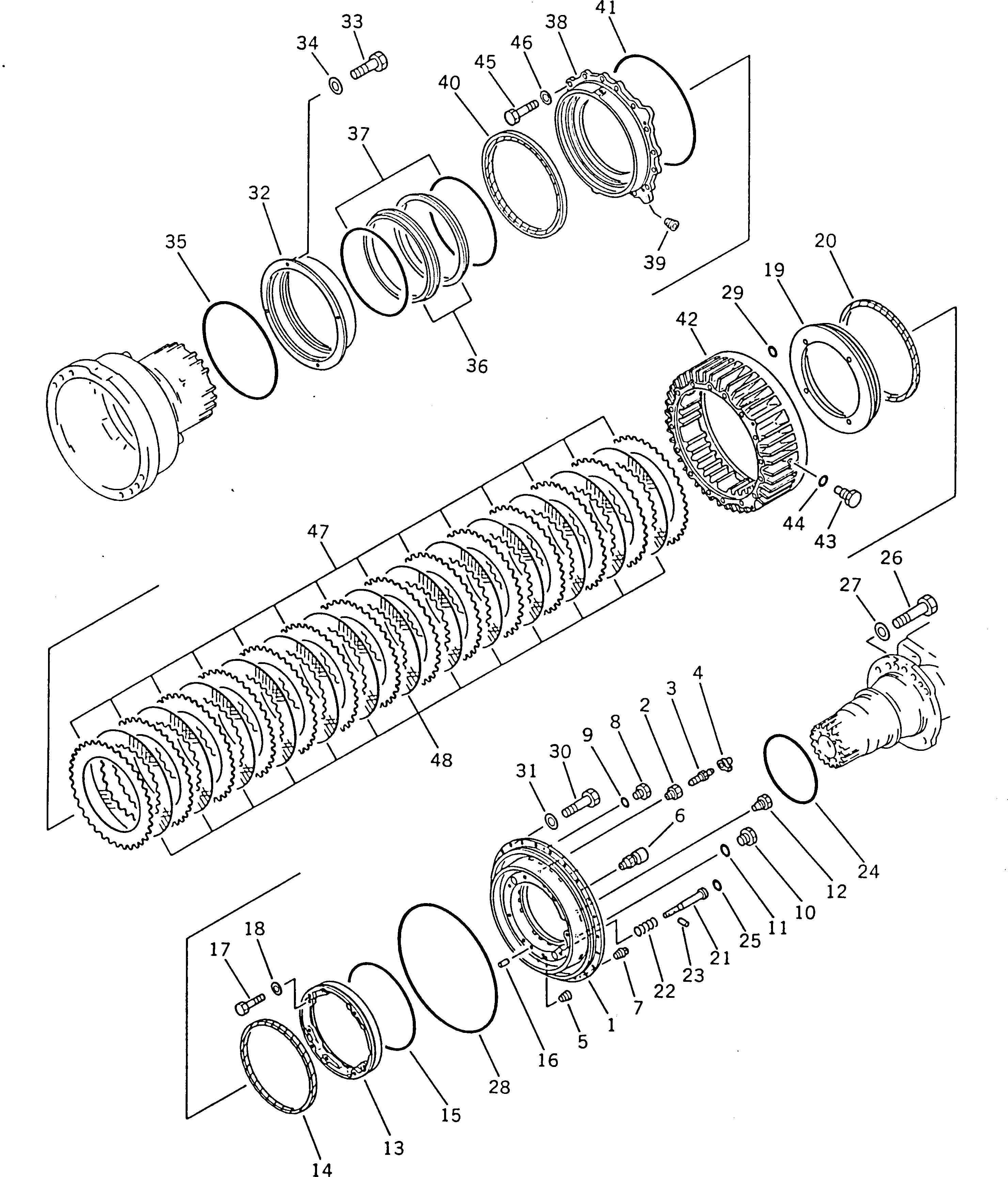 Wheel Dozers Komatsu / WD600-1H S/N 10001-UP (-50cent. Spec.)(wd600-0c) / FRONT WHEEL BRAKE(090060 : 3121)