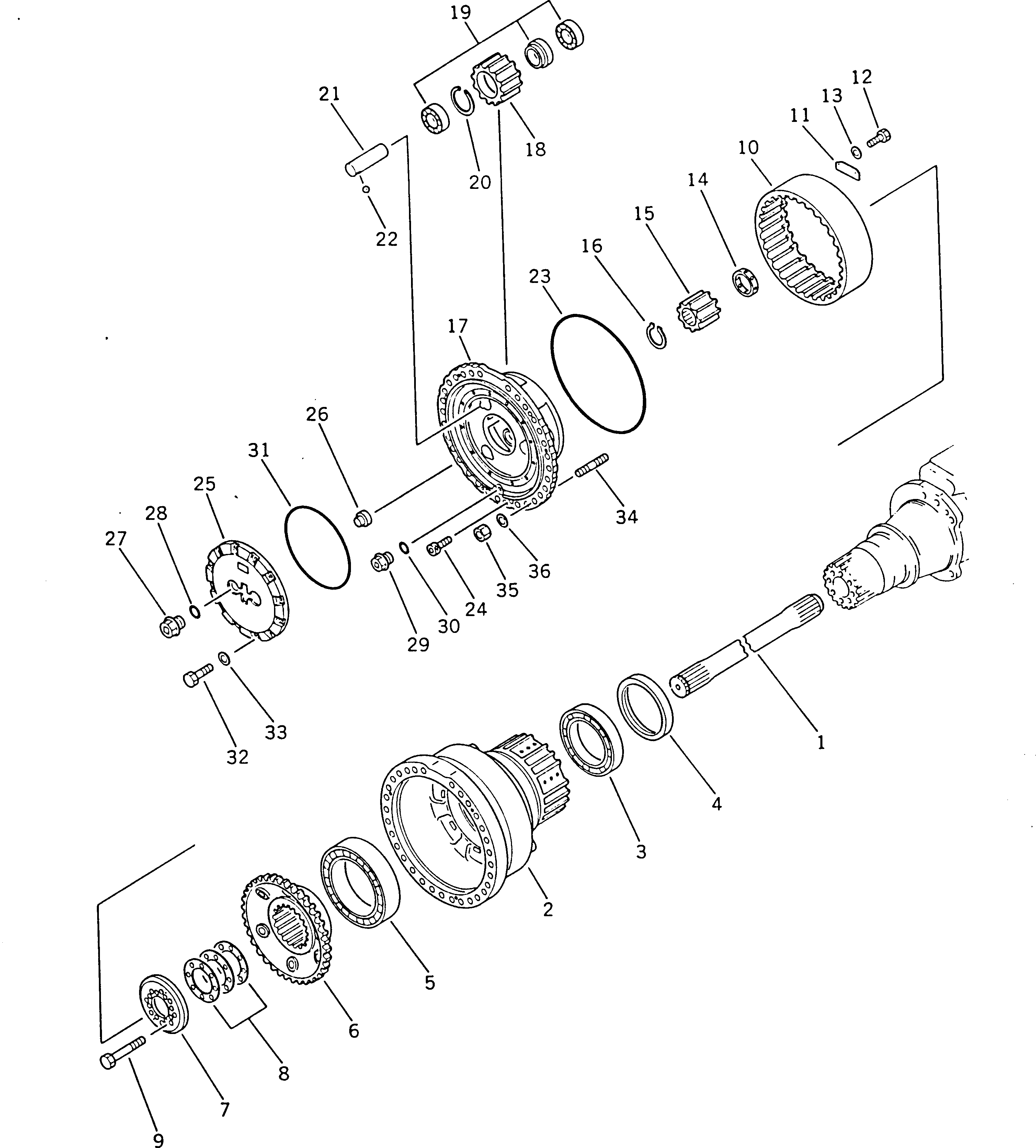 Wheel Dozers Komatsu / WD600-1H S/N 10001-UP (-50cent. Spec.)(wd600-0c) / FRONT FINAL DRIVE(090070 : 3131)