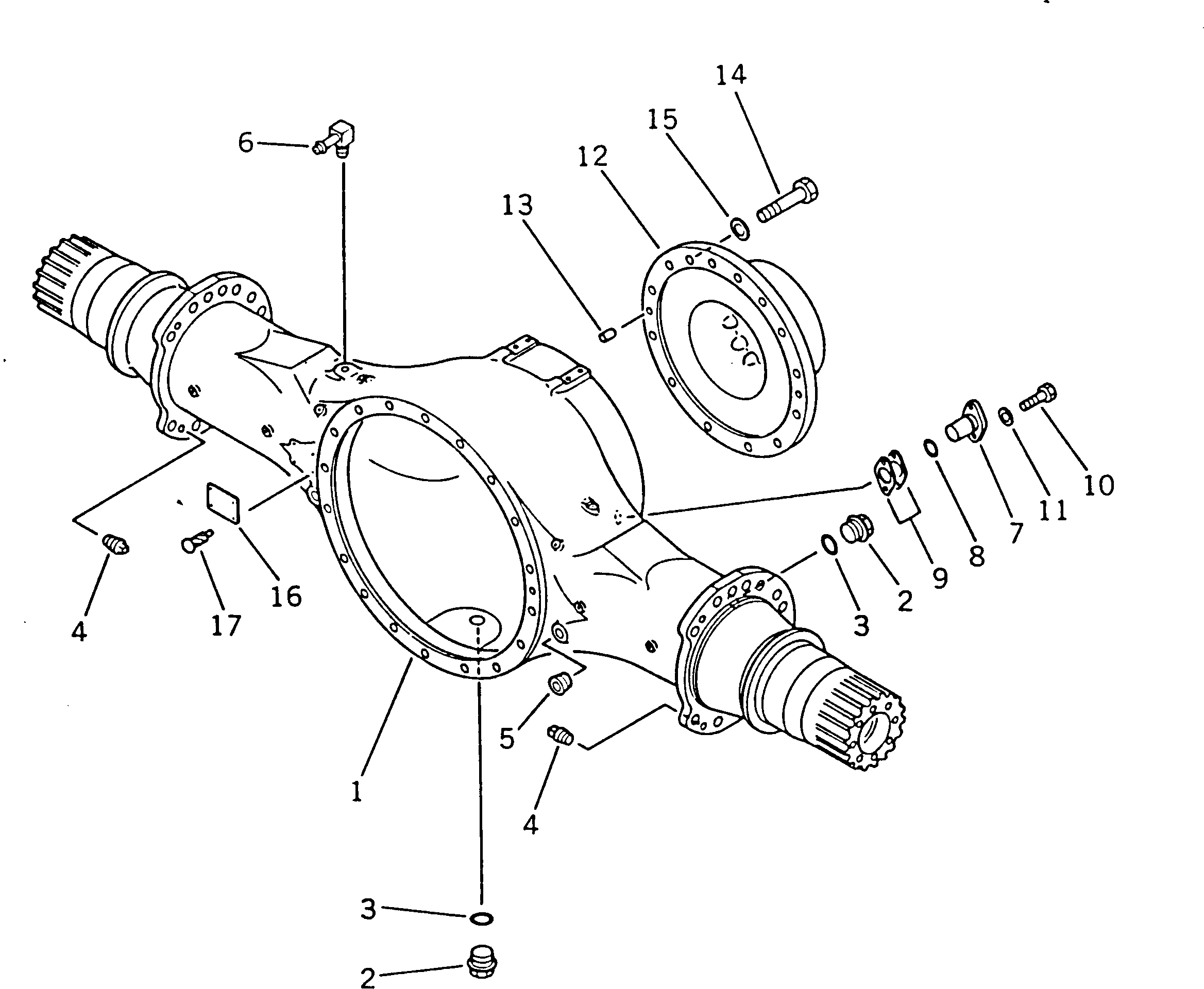Wheel Dozers Komatsu / WD600-1H S/N 10001-UP (-50cent. Spec.)(wd600-0c) / REAR AXLE HOUSING(090110 : 3201)