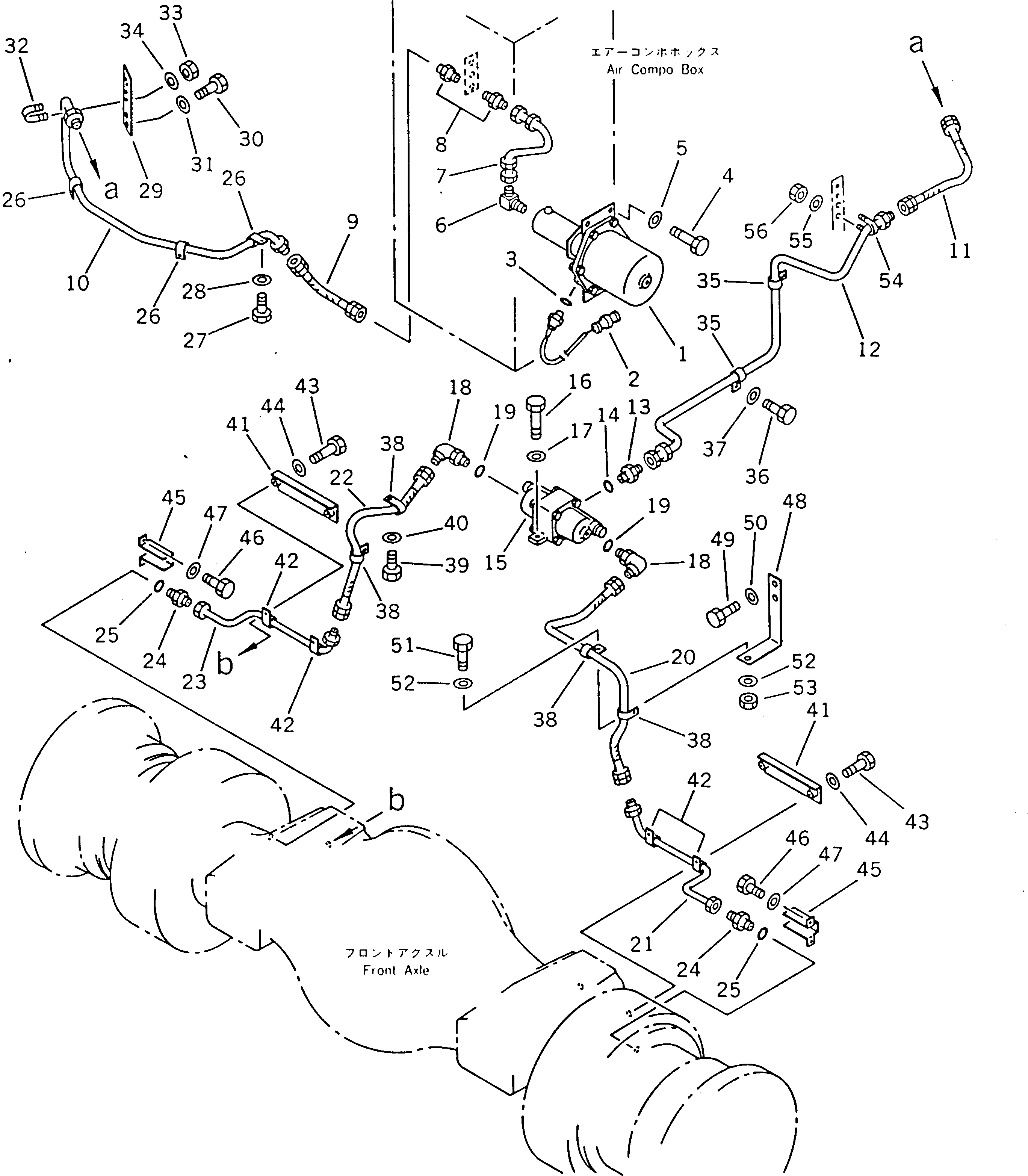 Wheel Dozers Komatsu / WD600-1H S/N 10001-UP (-50cent. Spec.)(wd600-0c) / BRAKE OIL PIPING (2/4)(090250 : 3532)