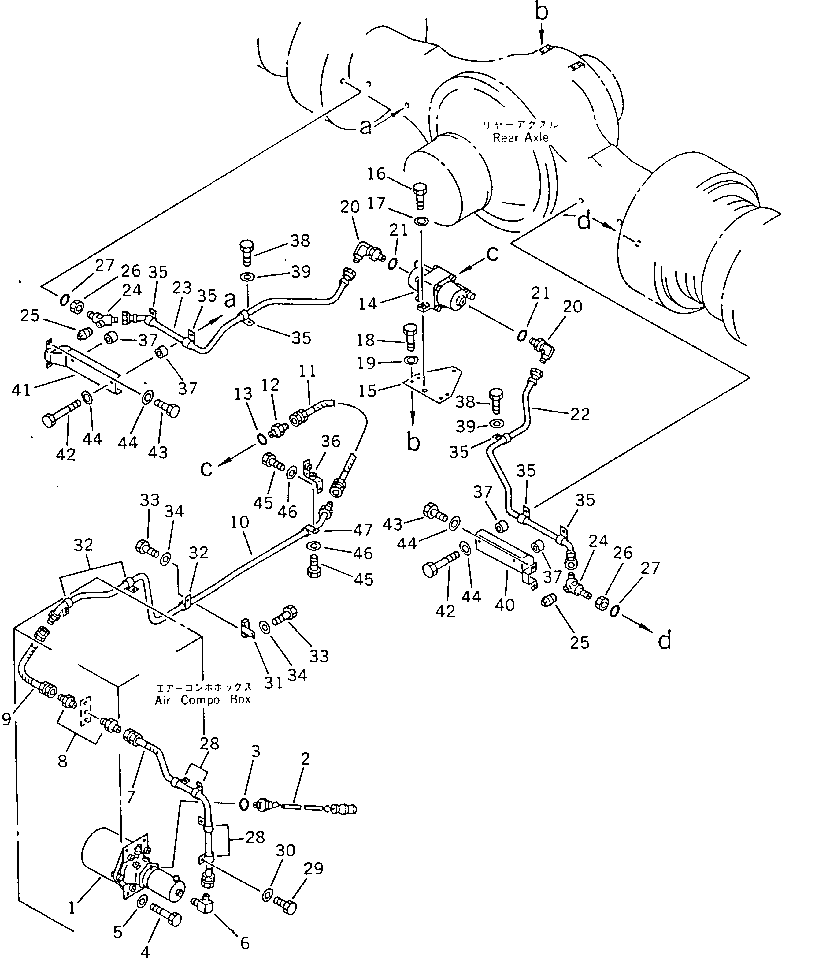 Wheel Dozers Komatsu / WD600-1H S/N 10001-UP (-50cent. Spec.)(wd600-0c) / BRAKE OIL PIPING (3/4)(090260 : 3533)