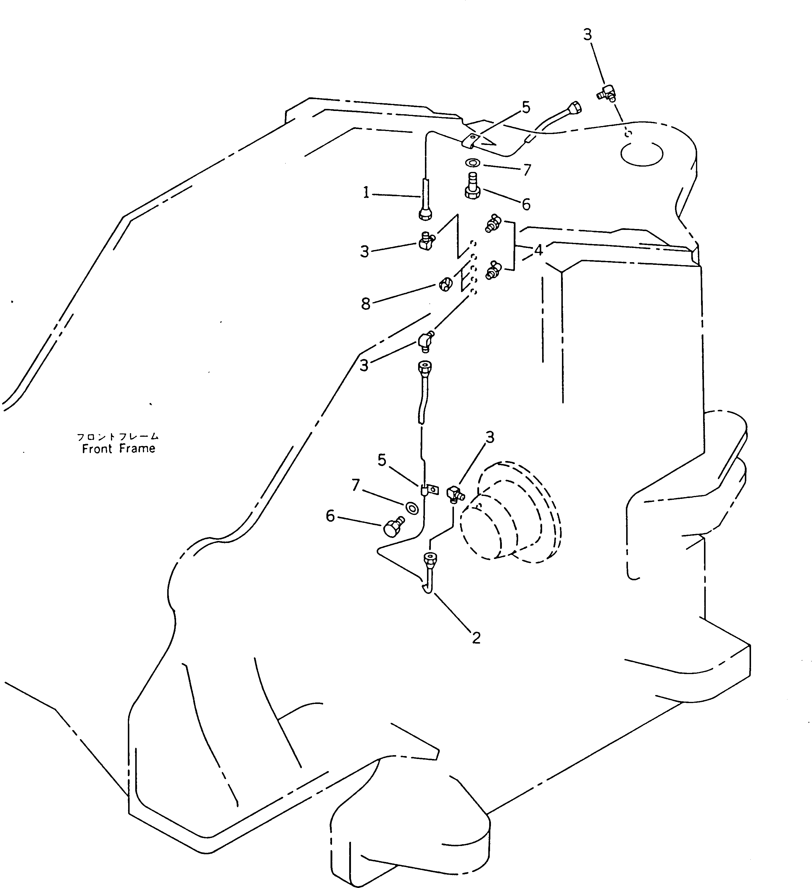 Wheel Dozers Komatsu / WD600-1H S/N 10001-UP (-50cent. Spec.)(wd600-0c) / LUBRICATOR (FRONT)(150040 : 5051)
