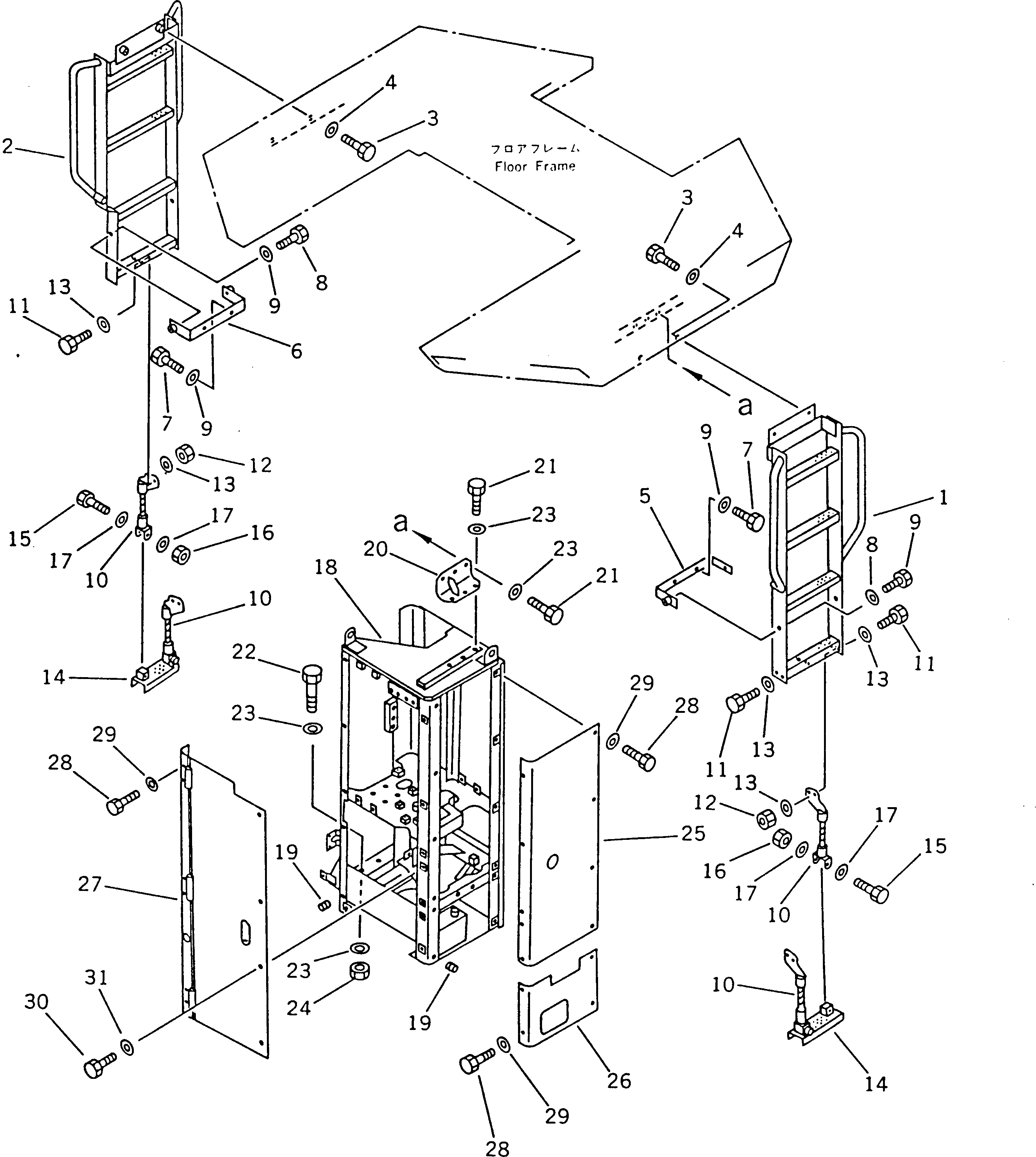 Wheel Dozers Komatsu / WD600-1H S/N 10001-UP (-50cent. Spec.)(wd600-0c) / LADDER AND AIR COMPONENT BOX(150090 : 5103)