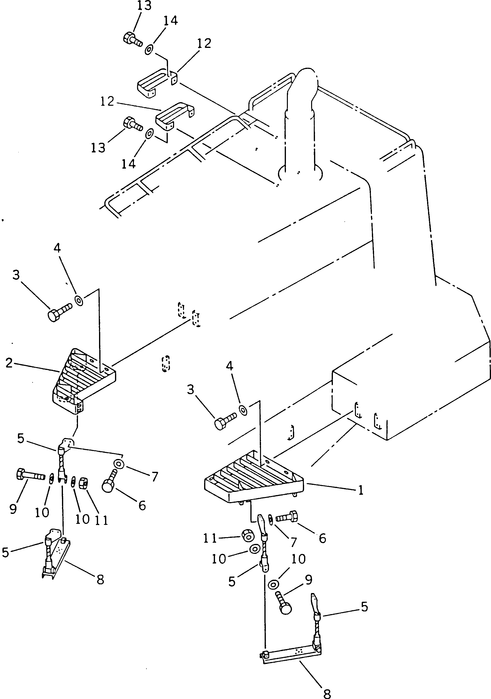 Wheel Dozers Komatsu / WD600-1H S/N 10001-UP (-50cent. Spec.)(wd600-0c) / REAR STEP(150180 : 5206)
