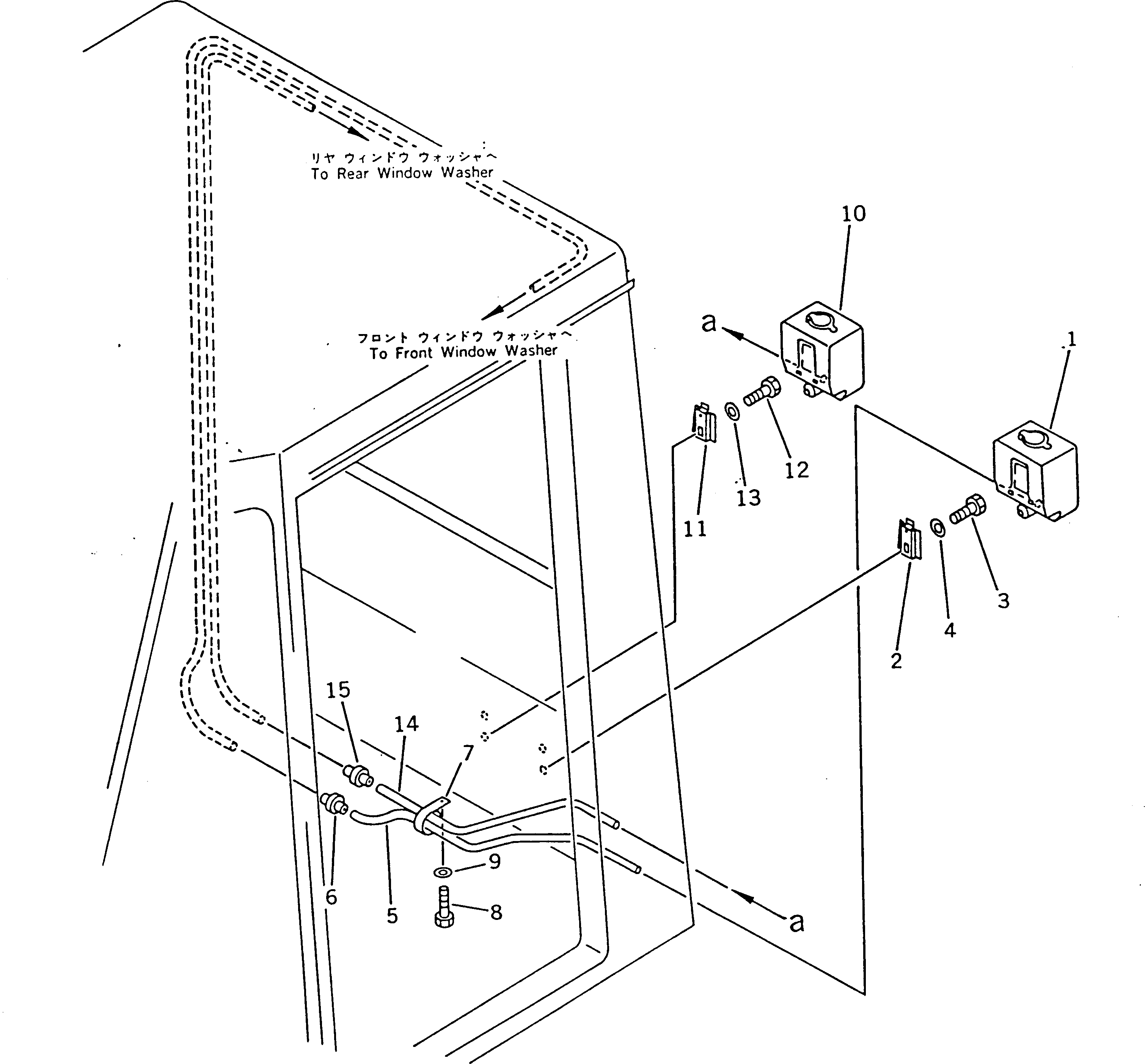 Wheel Dozers Komatsu / WD600-1H S/N 10001-UP (-50cent. Spec.)(wd600-0c) / WINDOW WASHER(150280 : 5471)