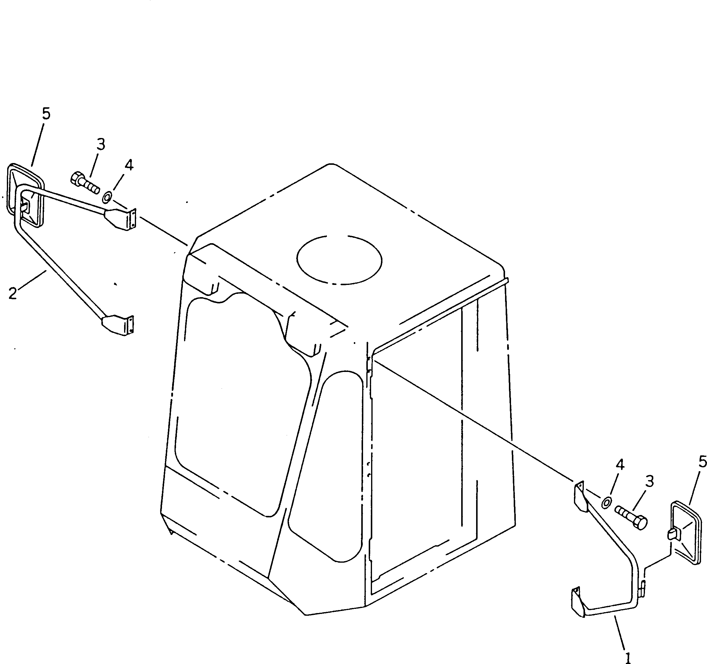 Wheel Dozers Komatsu / WD600-1H S/N 10001-UP (-50cent. Spec.)(wd600-0c) / MIRROR AND STAY (FOR CAB)(150290 : 5472)