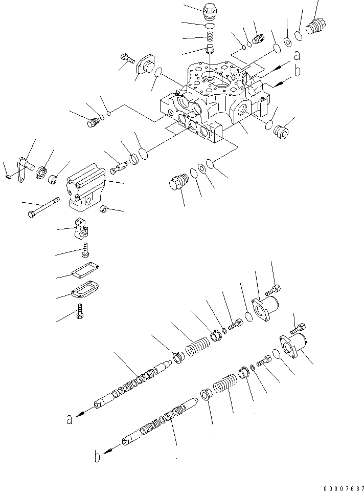 Wheel Dozers Komatsu / WD600-1H S/N 10001-UP (-50cent. Spec.)(wd600-0c) / HYDRAULIC CONTROL VALVE (1/2)(180040 : 6201)