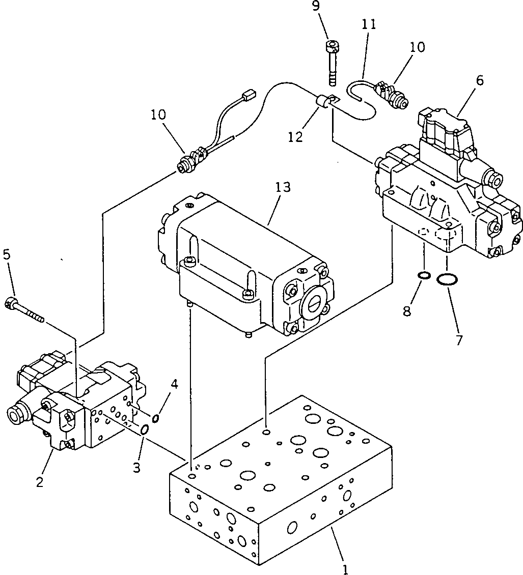 Wheel Dozers Komatsu / WD600-1H S/N 10001-UP (-50cent. Spec.)(wd600-0c) / HYDRAULIC CONTROL VALVE(FOR PITCH)(1/2)(180060 : 6251)
