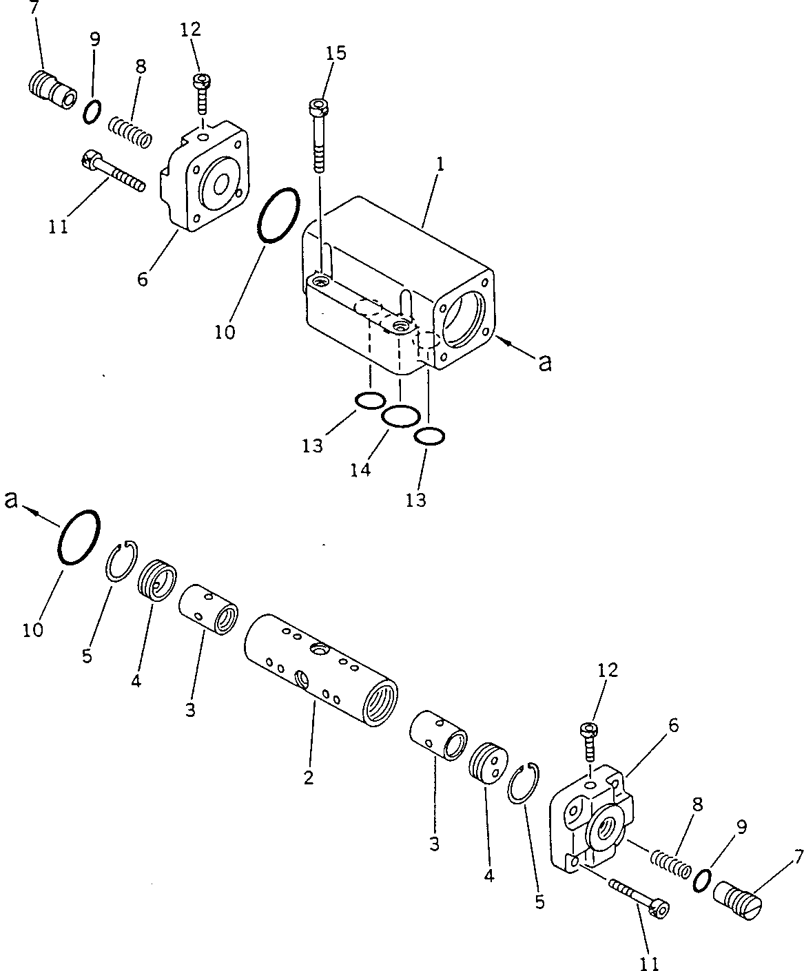 Wheel Dozers Komatsu / WD600-1H S/N 10001-UP (-50cent. Spec.)(wd600-0c) / HYDRAULIC CONTROL VALVE(FOR PITCH)(2/2)(180070 : 6252)
