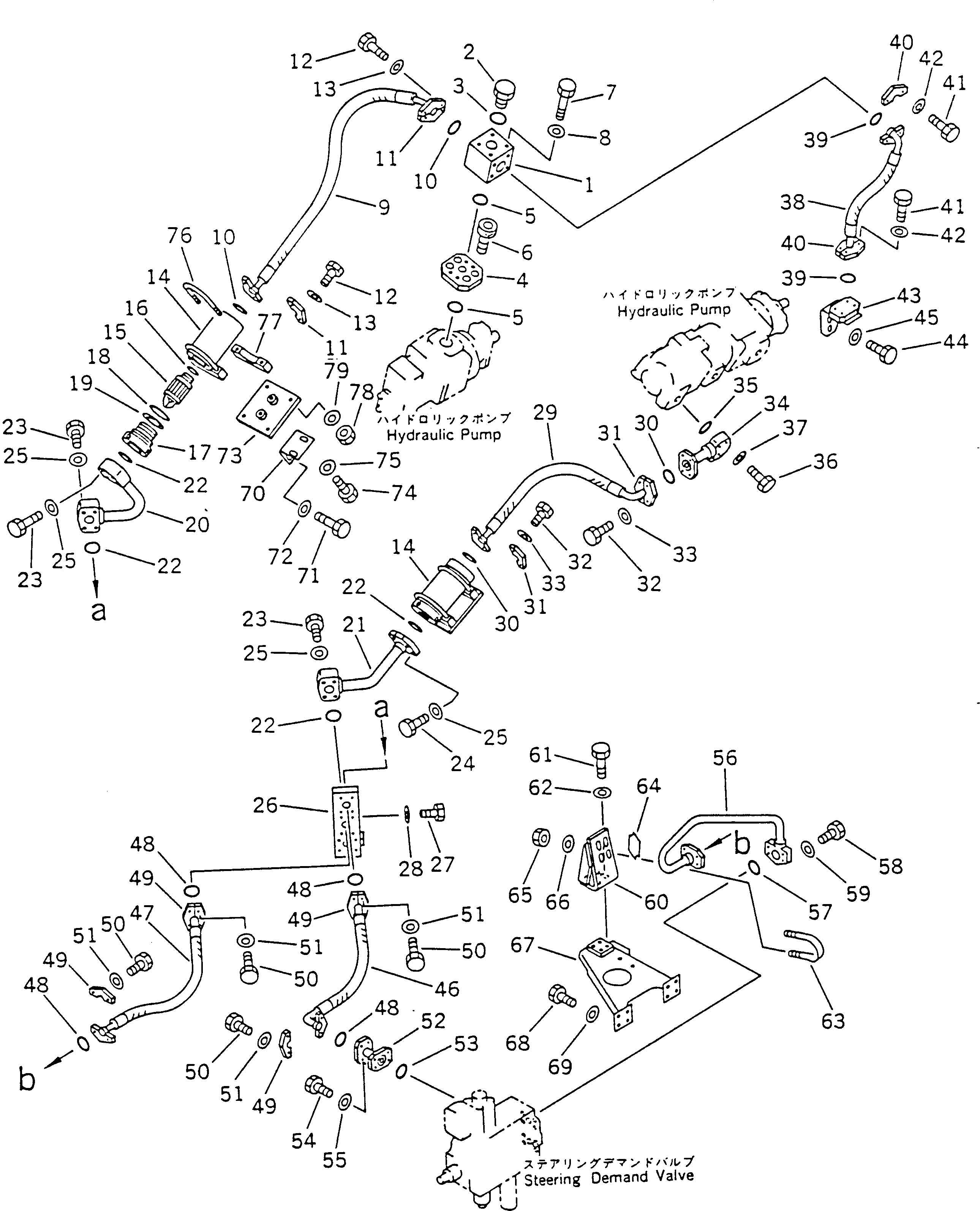 Wheel Dozers Komatsu / WD600-1H S/N 10001-UP (-50cent. Spec.)(wd600-0c) / HYDRAULIC PIPING (2/9)(180110 : 6402)