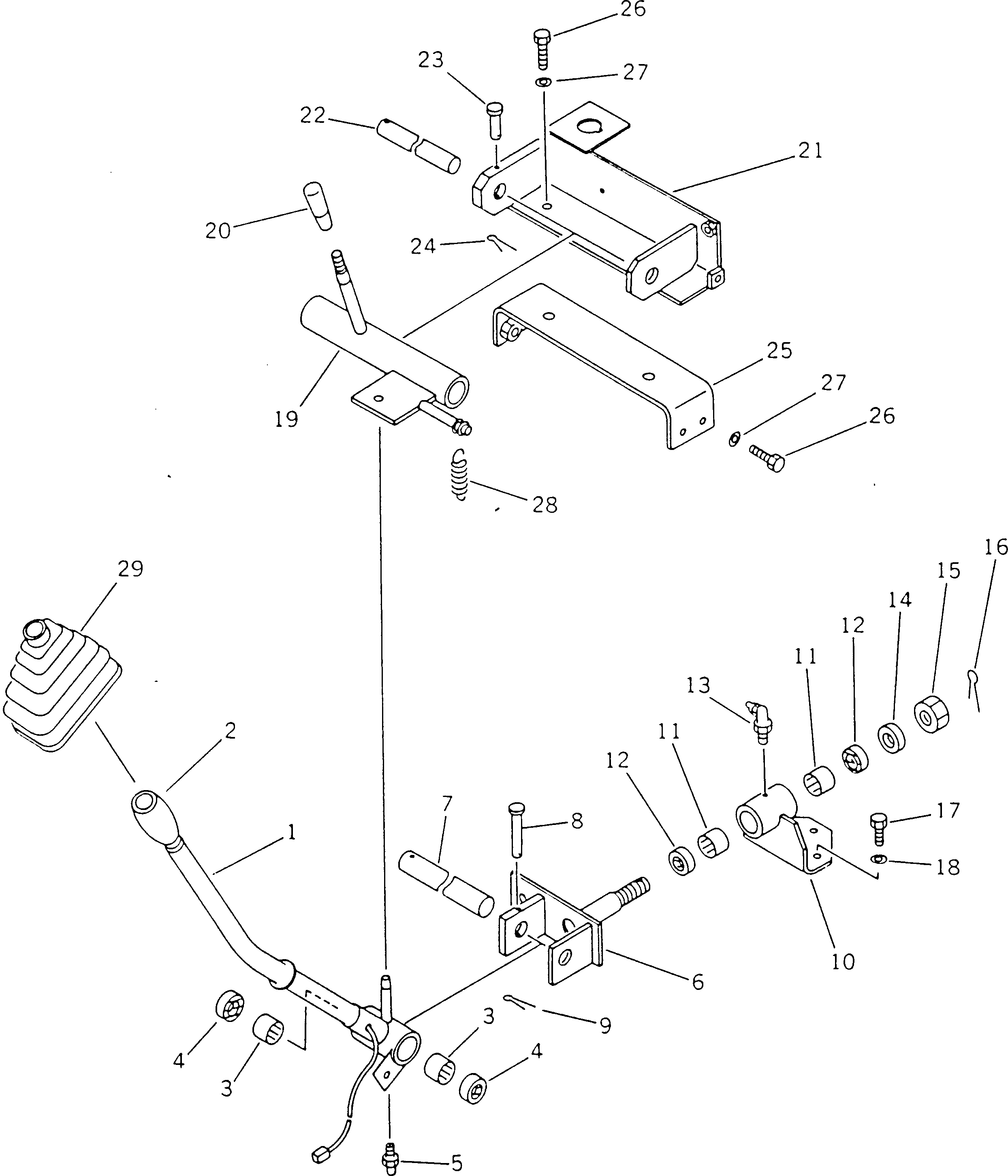 Wheel Dozers Komatsu / WD600-1H S/N 10001-UP (-50cent. Spec.)(wd600-0c) / WORK EQUIPMENT CONTROL LEVER(180190 : 6601)