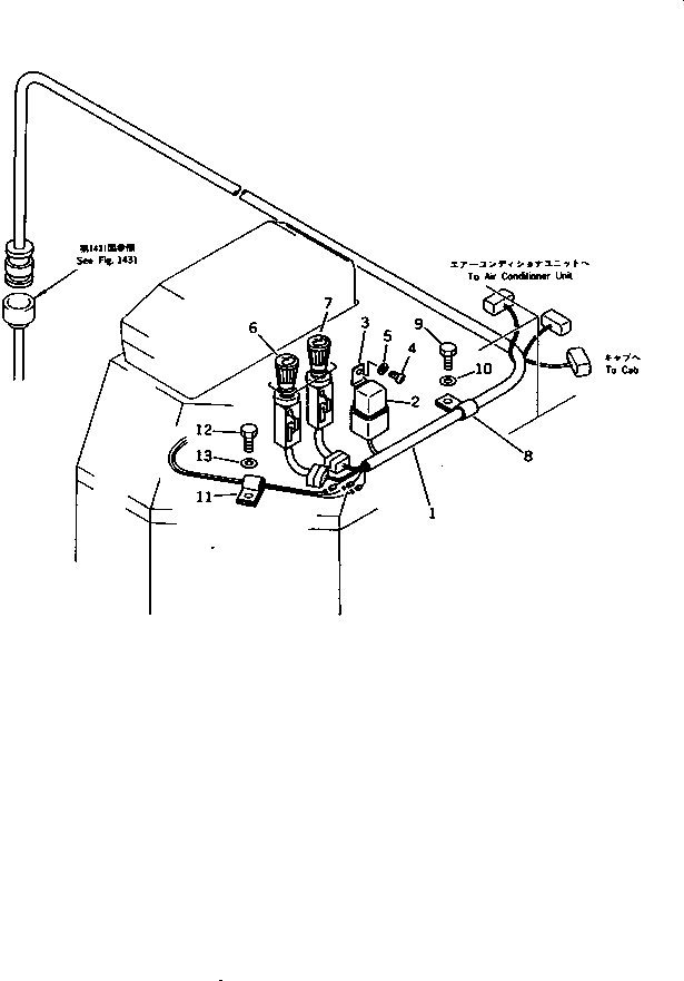 Komatsu parts book diagram for WD600-1 S/N 10001-UP: CONSOLE BOX ? L.H.