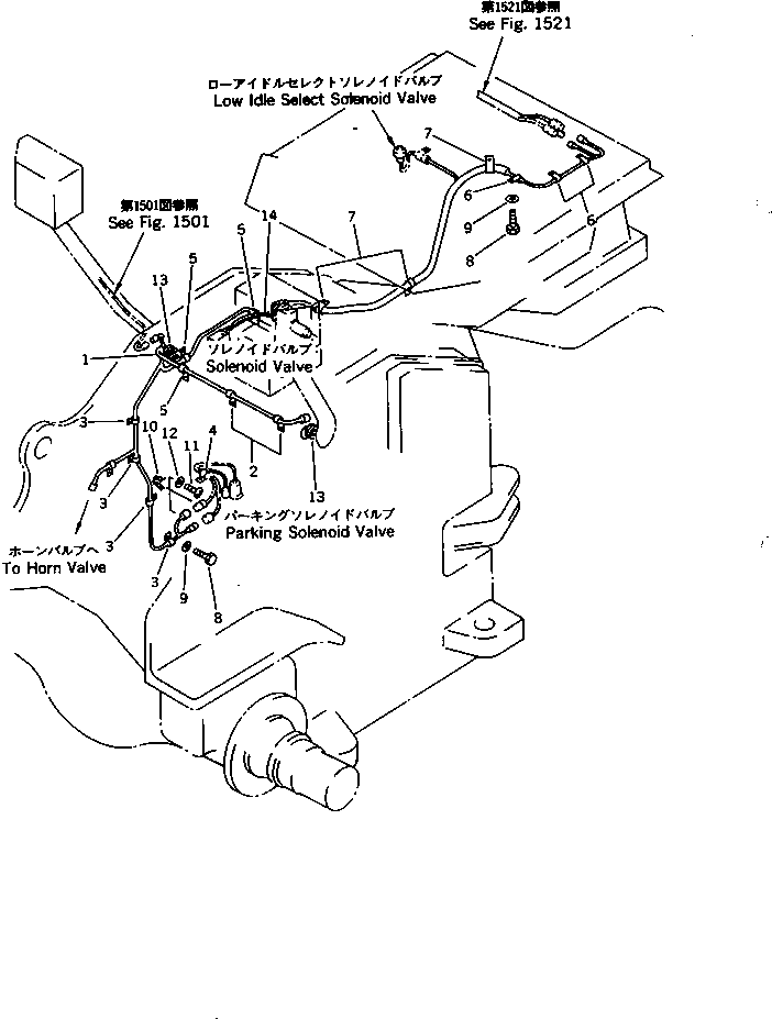 Komatsu parts book diagram for WD600-1 S/N 10001-UP: ELECTRICAL SYSTEM (FRONT LINE)