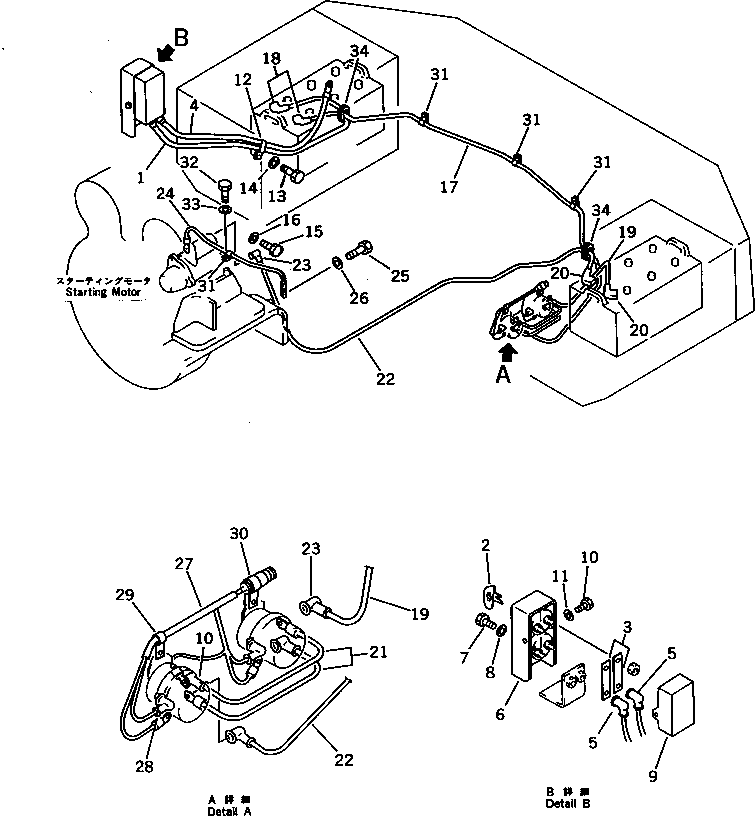 Wheel Dozers Komatsu / WD600-1 S/N 10001-UP(wd600-1c) / ELECTRICAL SYSTEM (BATTERY LINE) (FOR U-BLADE)(030210 : 1552)