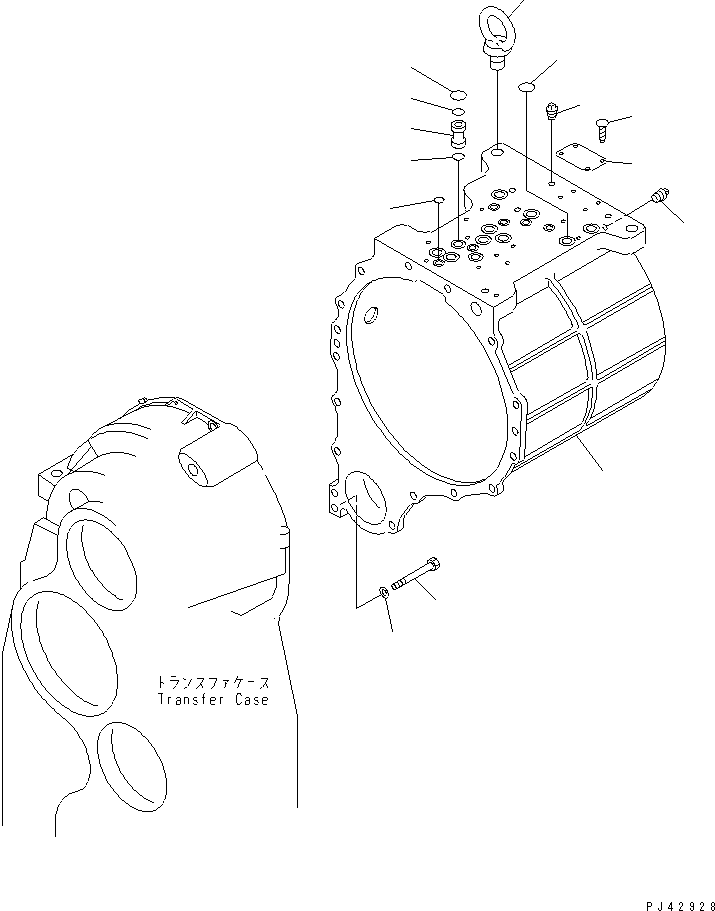 Komatsu parts book diagram for WD600-1 S/N 10001-UP: TRANSMISSION (1/10) (TRANSMISSION CASE)
