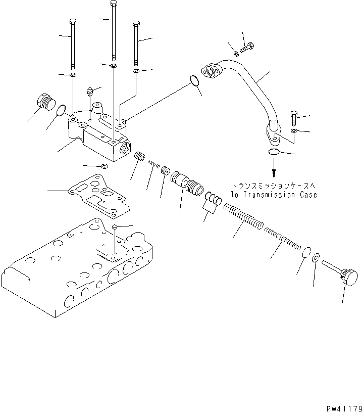 Komatsu parts book diagram for WD600-1 S/N 10001-UP: TRANSMISSION CONTROL VALVE (3/4)