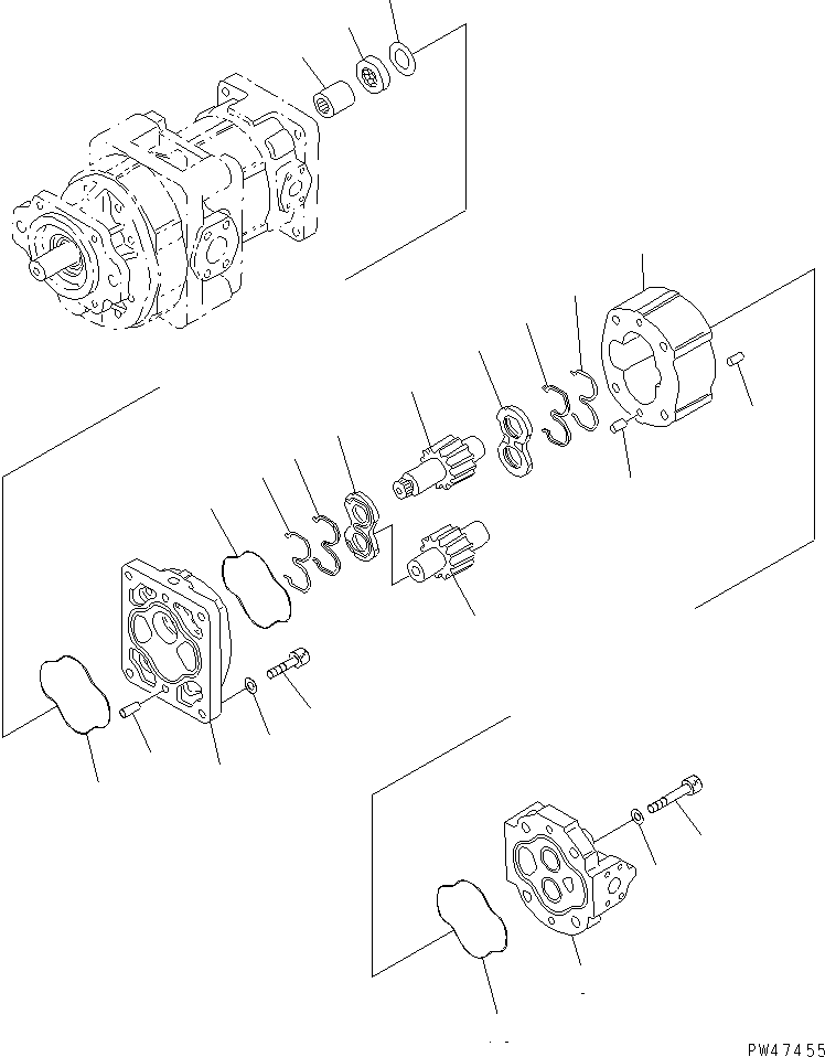 Komatsu parts book diagram for WD600-1 S/N 10001-UP: HYDRAULIC PUMP (3/3) (SWITCH)