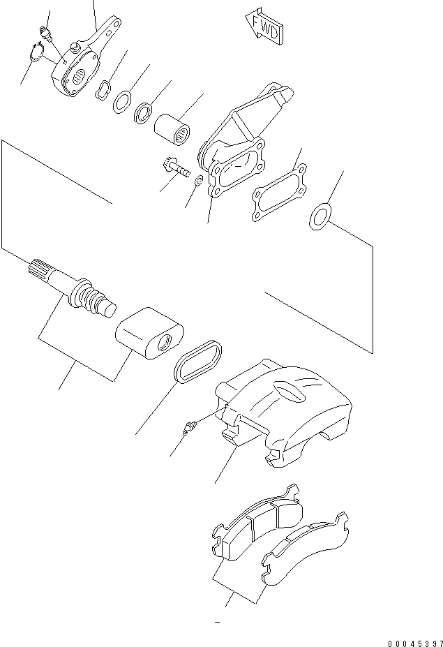 Komatsu parts book diagram for WD600-1 S/N 10001-UP: PARKING BRAKE