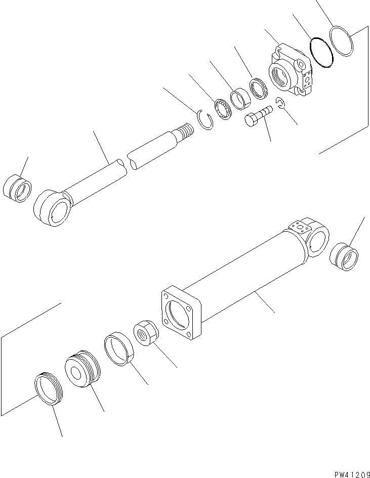 Komatsu parts book diagram for WD600-1 S/N 10001-UP: STEERING CYLINDER