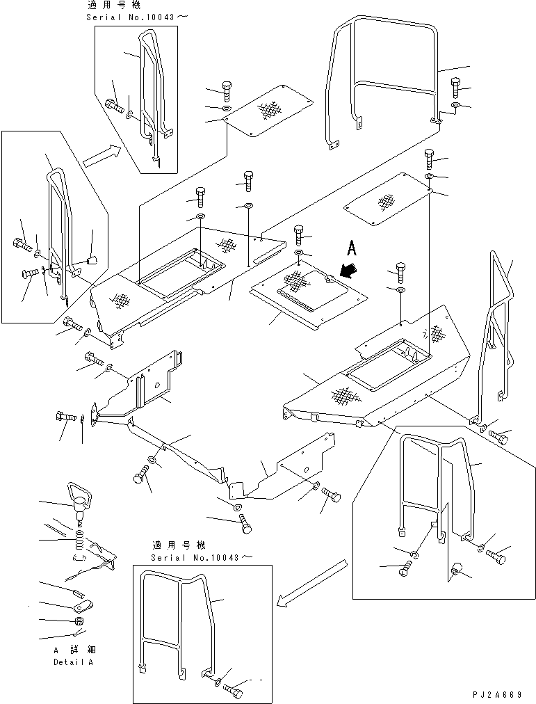Wheel Dozers Komatsu / WD600-1 S/N 10001-UP(wd600-1c) / SIDE FLOOR(#10001-10099)(150070 : 5151)