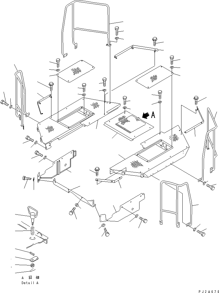 Wheel Dozers Komatsu / WD600-1 S/N 10001-UP(wd600-1c) / SIDE FLOOR(#10100-)(150080 : 5151A)