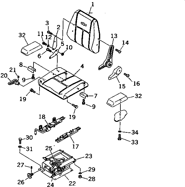 Komatsu parts book diagram for WD600-1 S/N 10001-UP: OPERATOR'S SEAT
