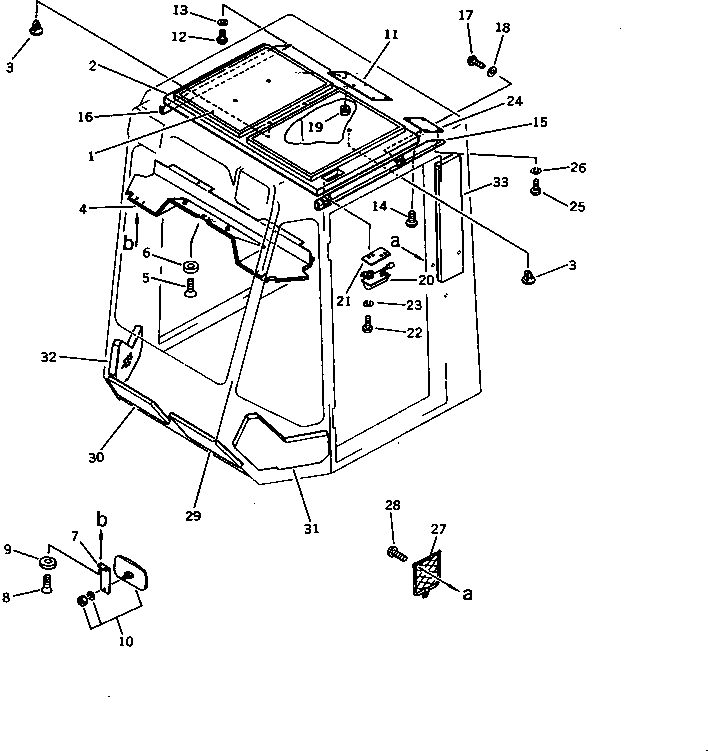 Komatsu parts book diagram for WD600-1 S/N 10001-UP: OPERATOR'S CAB (4/7) (INTERIOR TRIM)