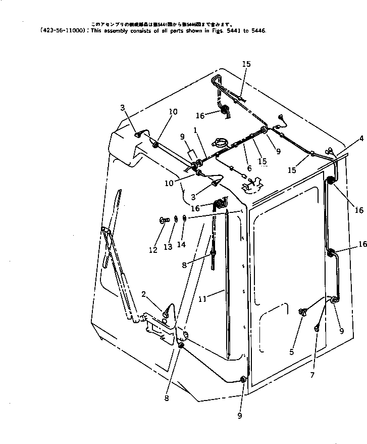 Komatsu parts book diagram for WD600-1 S/N 10001-UP: OPERATOR'S CAB (7/7) (ELECTRICAL)