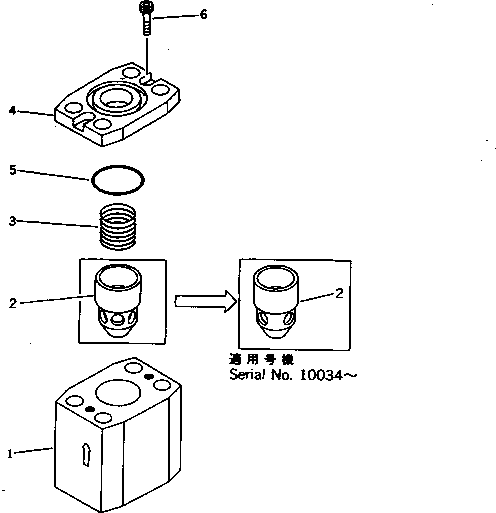 Komatsu parts book diagram for WD600-1 S/N 10001-UP: CHECK VALVE